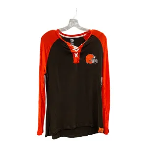 Athletic Top Ls Collar By Nfl In Orange, Size:L