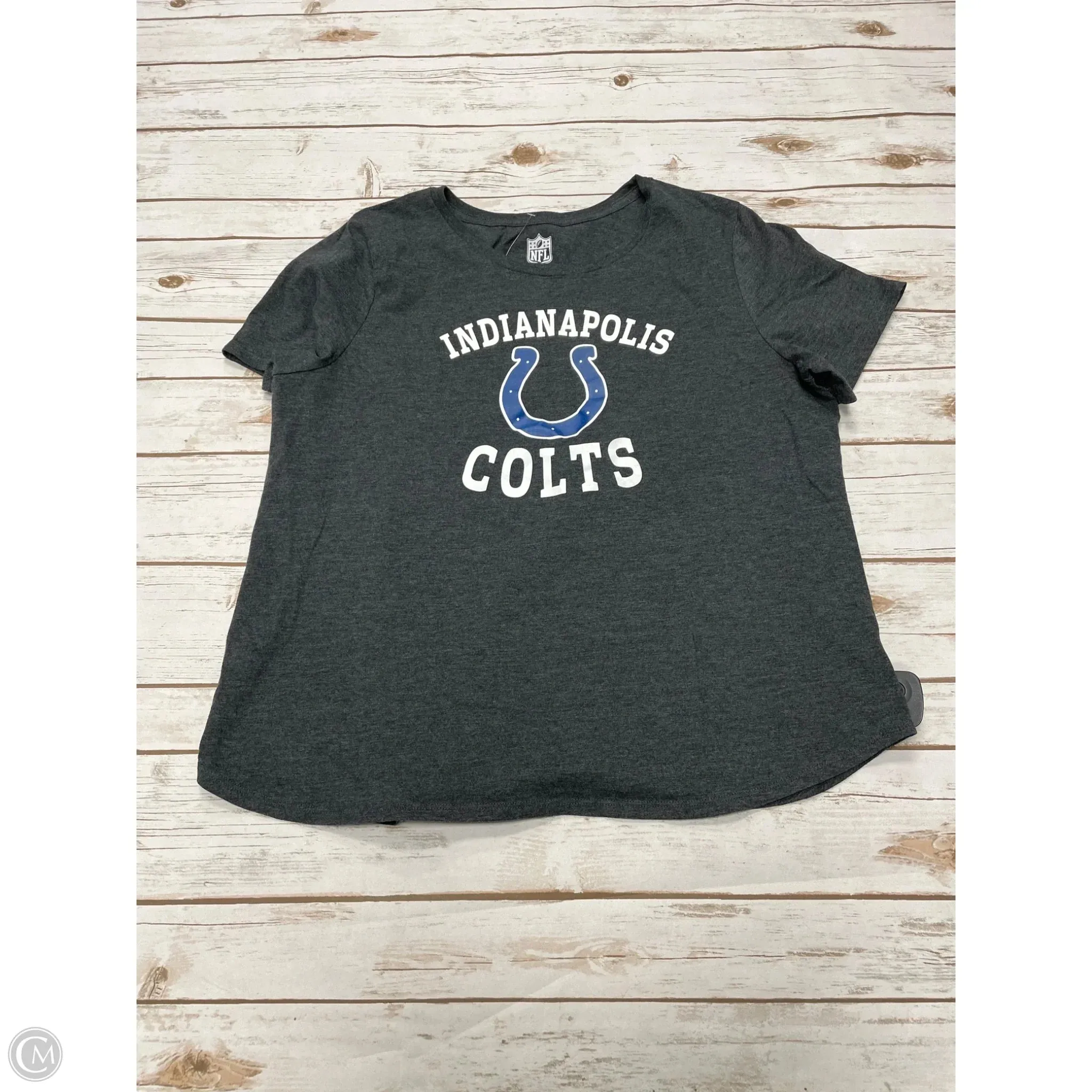 Athletic Top Short Sleeve By Nfl In Grey, Size: Xxl