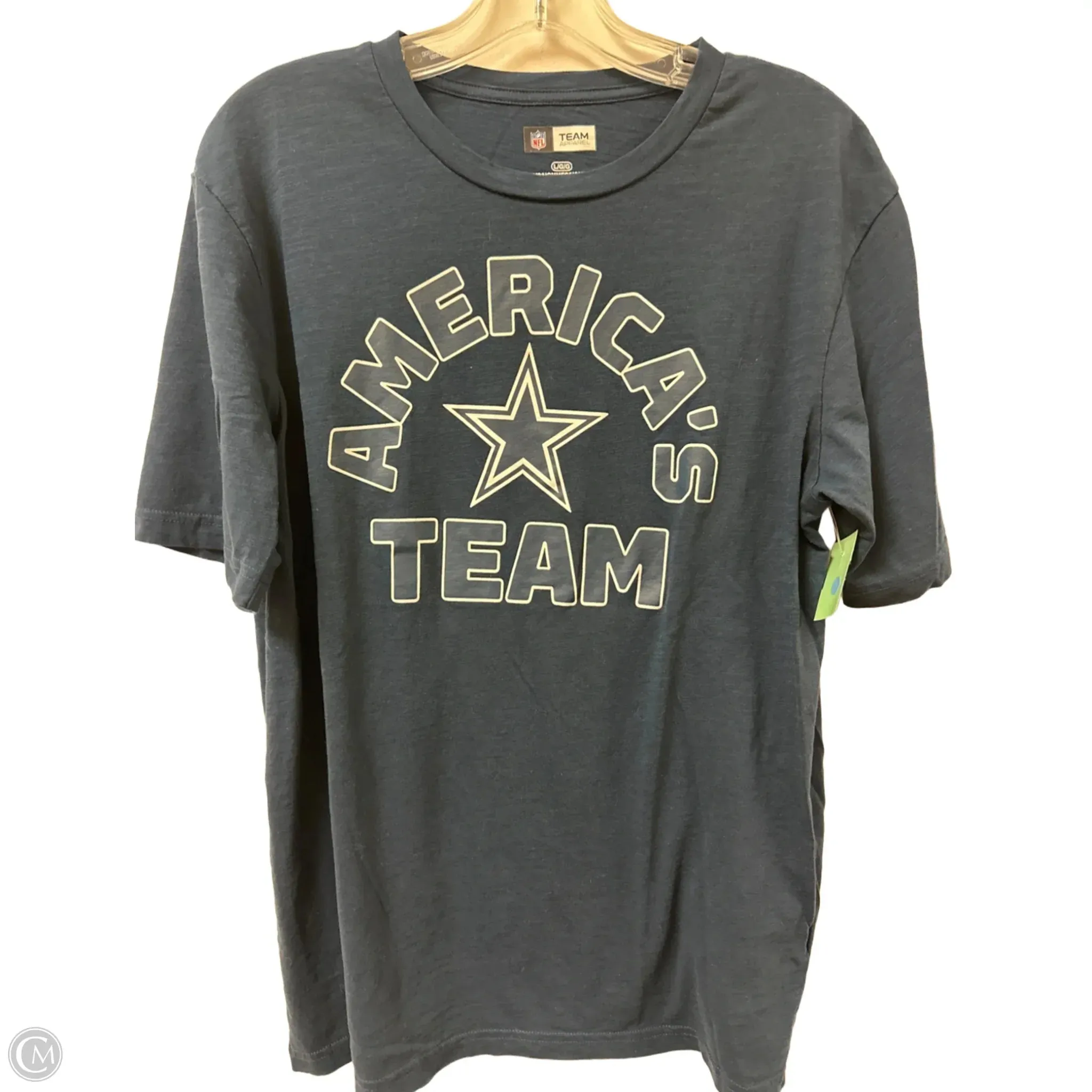 Athletic Top Short Sleeve By Nfl In Navy, Size: L