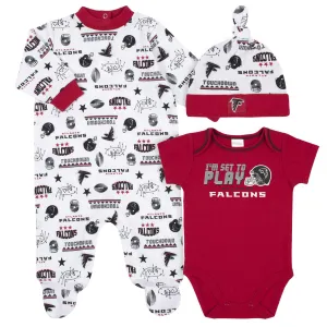 Atlanta Falcons 3-Piece Baby Boys Bodysuit, Sleep 'N Play, and Cap Set Gerber Childrenswea