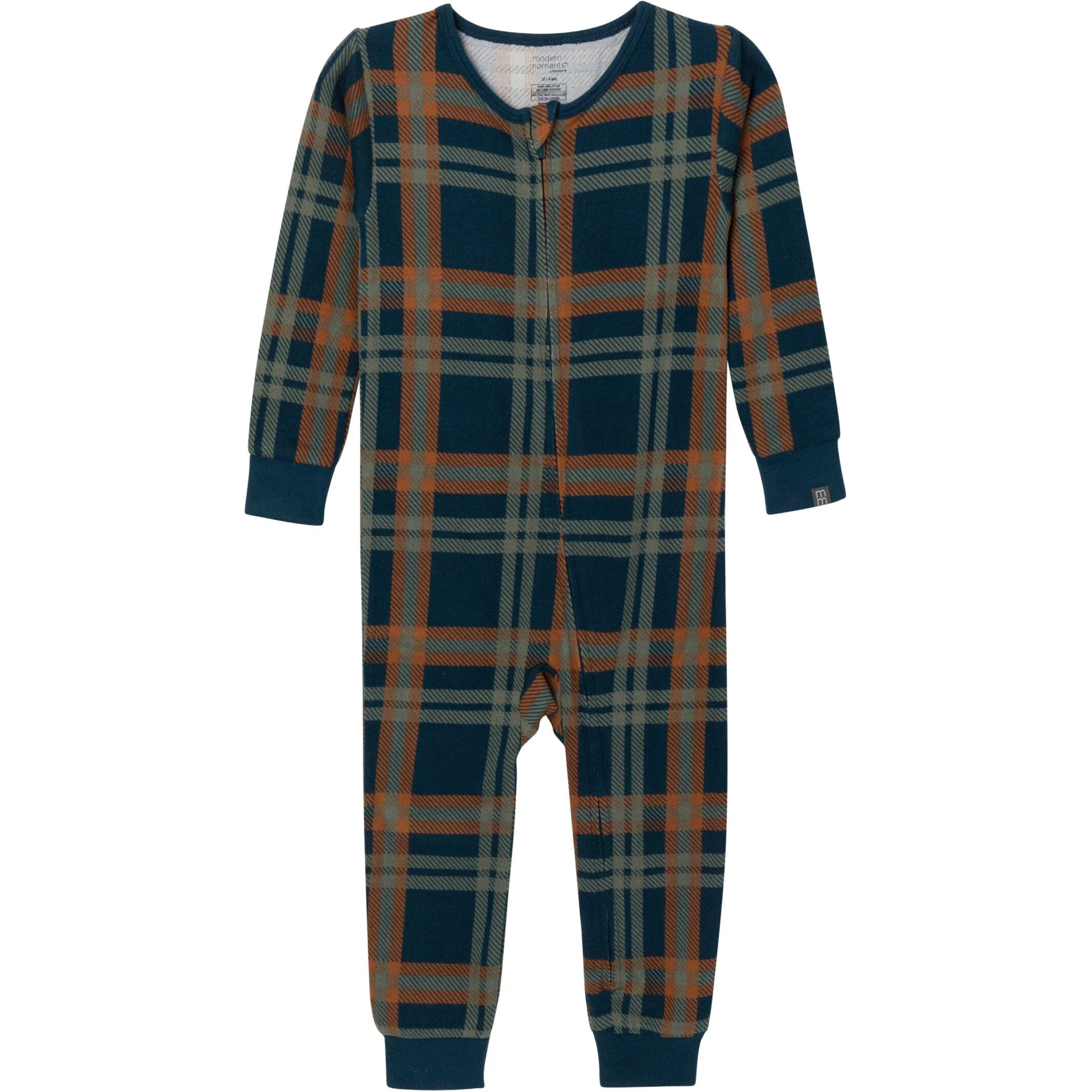 Baby & Toddler Boys Navy Plaid Hacci Footless Pajamas Gerber Childrenswea