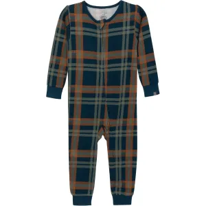 Baby & Toddler Boys Navy Plaid Hacci Footless Pajamas Gerber Childrenswea