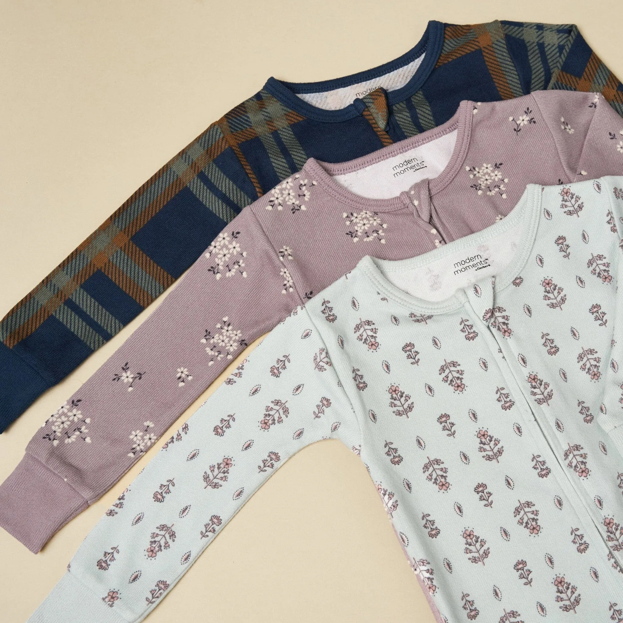 Baby & Toddler Boys Navy Plaid Hacci Footless Pajamas Gerber Childrenswea