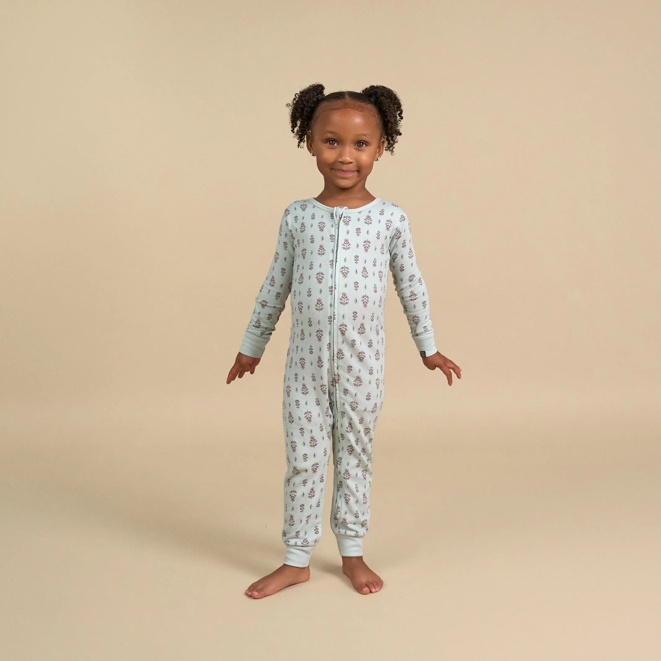 Baby & Toddler Girls Light Green Fleur Hacci Footless Pajamas Gerber Childrenswea