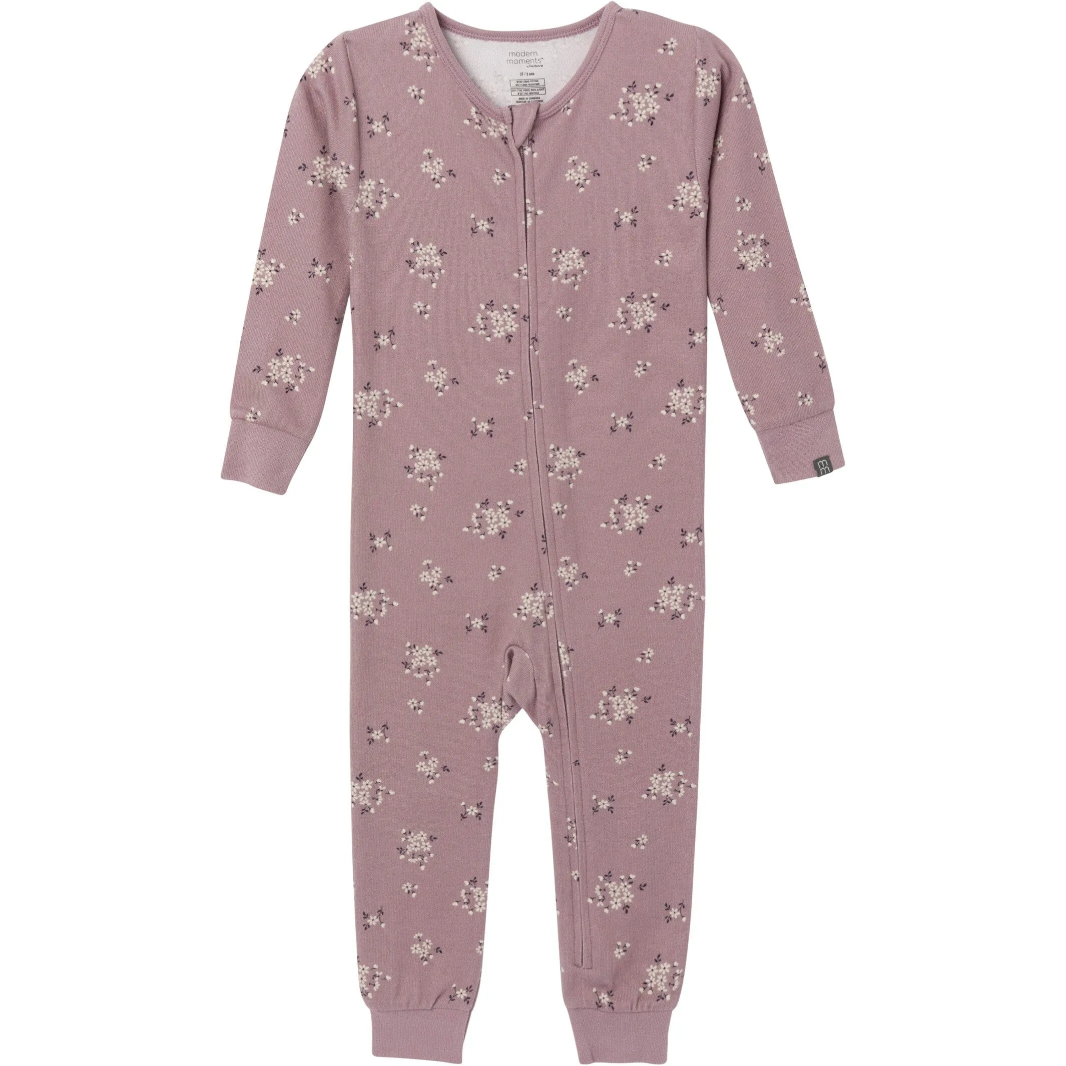 Baby & Toddler Girls Medium Lilac Posies Hacci Footless Pajamas Gerber Childrenswea