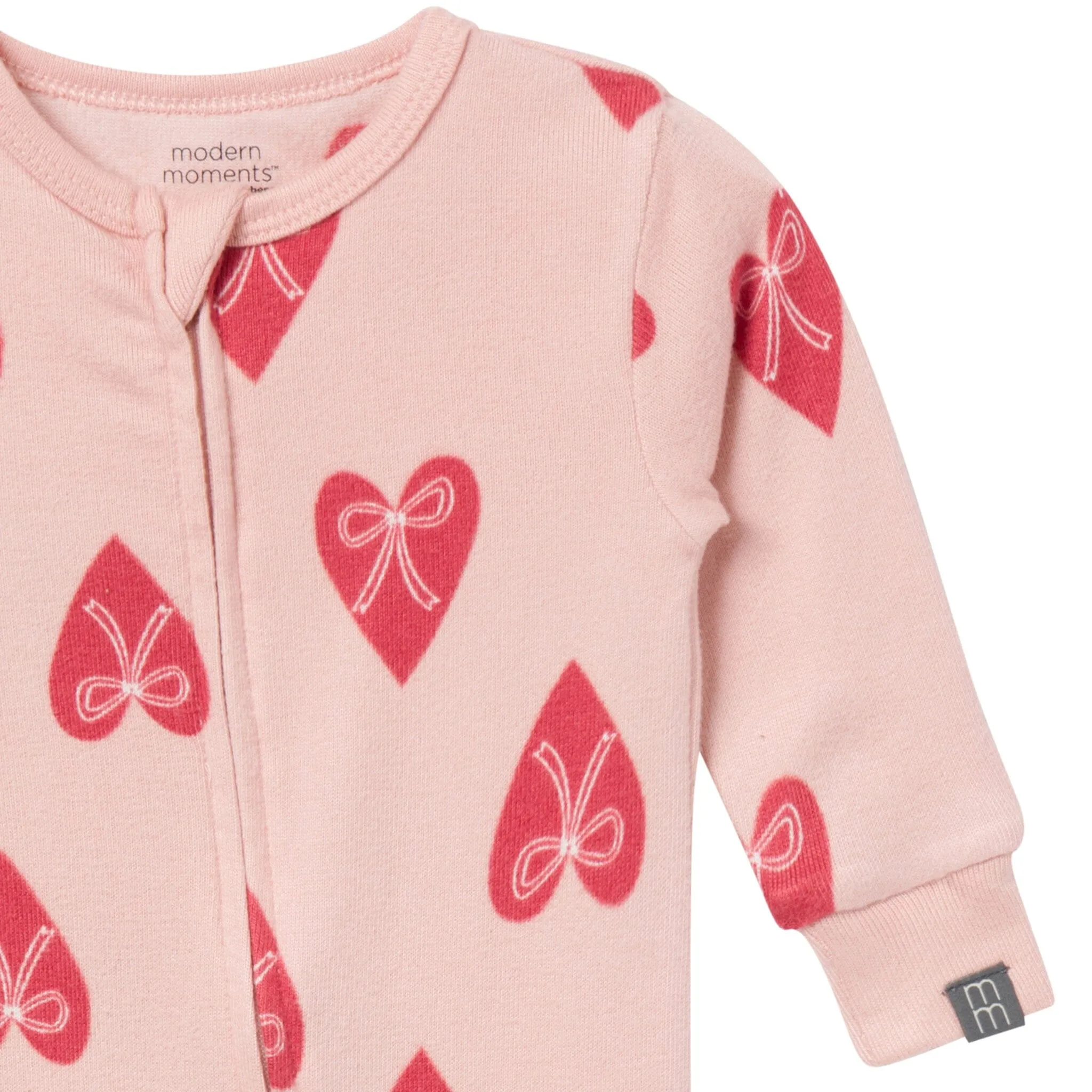 Baby & Toddler Girls Pink Hearts Snug Fitting Footless Pajamas Gerber Childrenswea