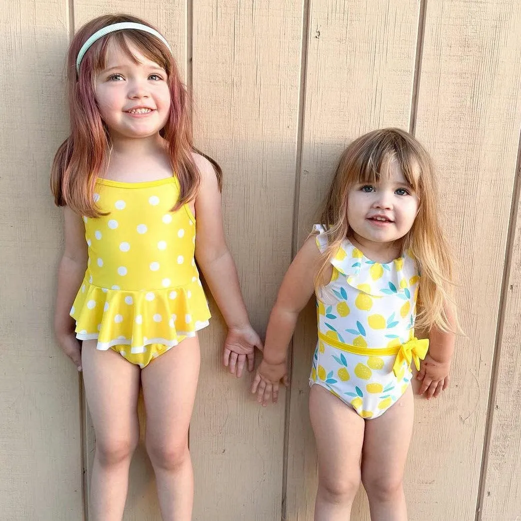 Baby & Toddler Girls UPF 50  Lemon Squeeze One-Piece Swimsuit With Ruffle Gerber Childrenswea
