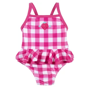 Baby & Toddler Girls UPF 50  Strawberry Gingham One-Piece Swimsuit Gerber Childrenswea