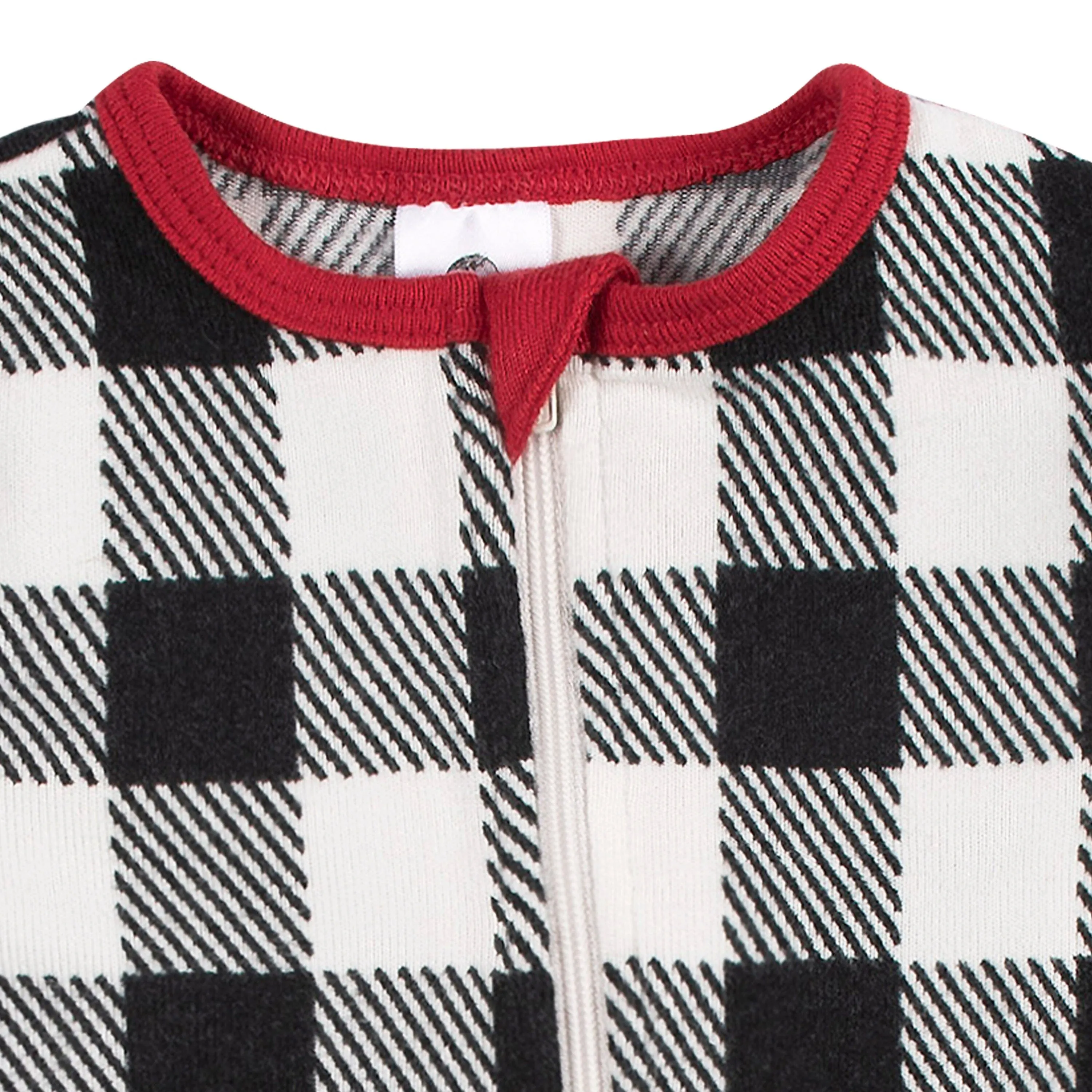 Baby & Toddler Neutral Buffalo Plaid Hacci Snug Fit Footed Pajamas Gerber Childrenswea