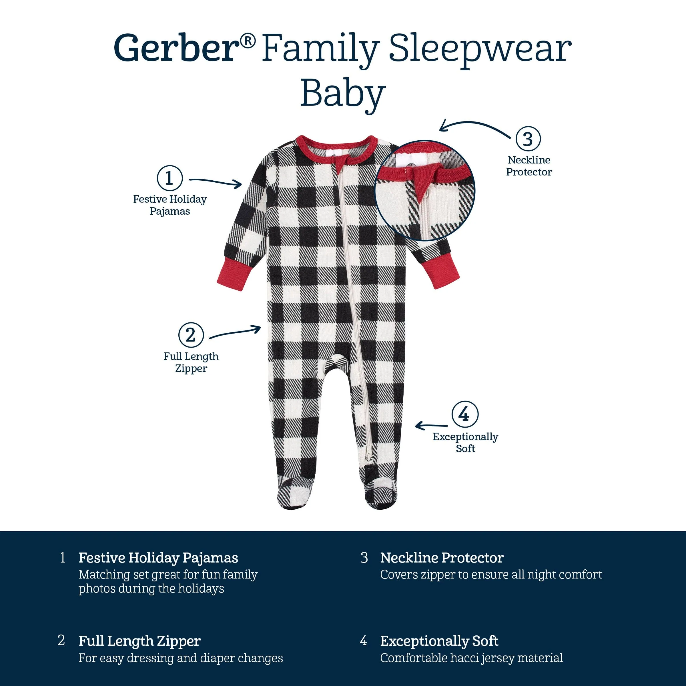 Baby & Toddler Neutral Buffalo Plaid Hacci Snug Fit Footed Pajamas Gerber Childrenswea