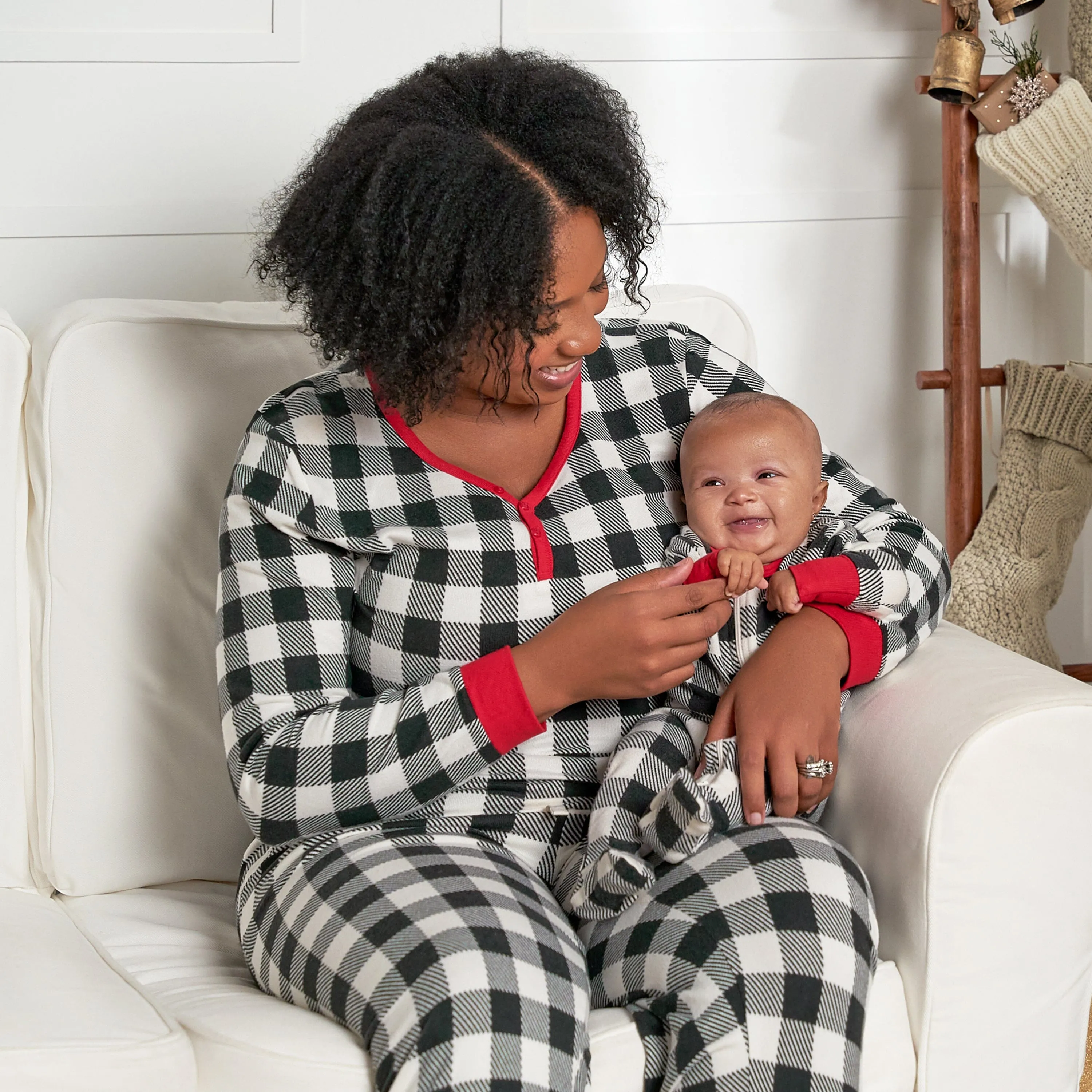Baby & Toddler Neutral Buffalo Plaid Hacci Snug Fit Footed Pajamas Gerber Childrenswea