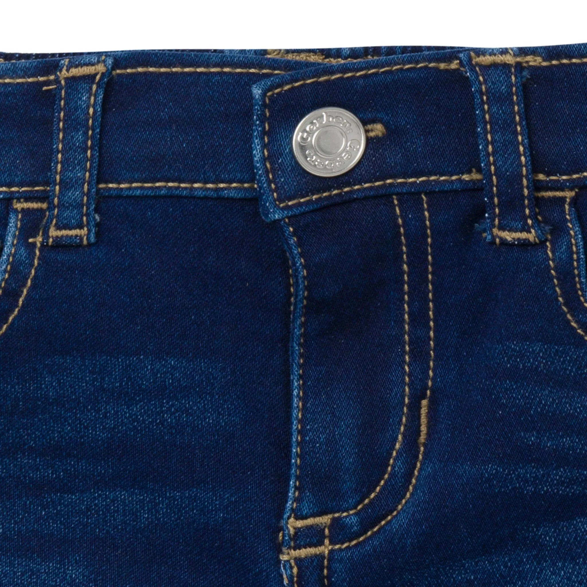 Baby & Toddler Neutral Dark Wash Cuffed Denim Shorts Gerber Childrenswea