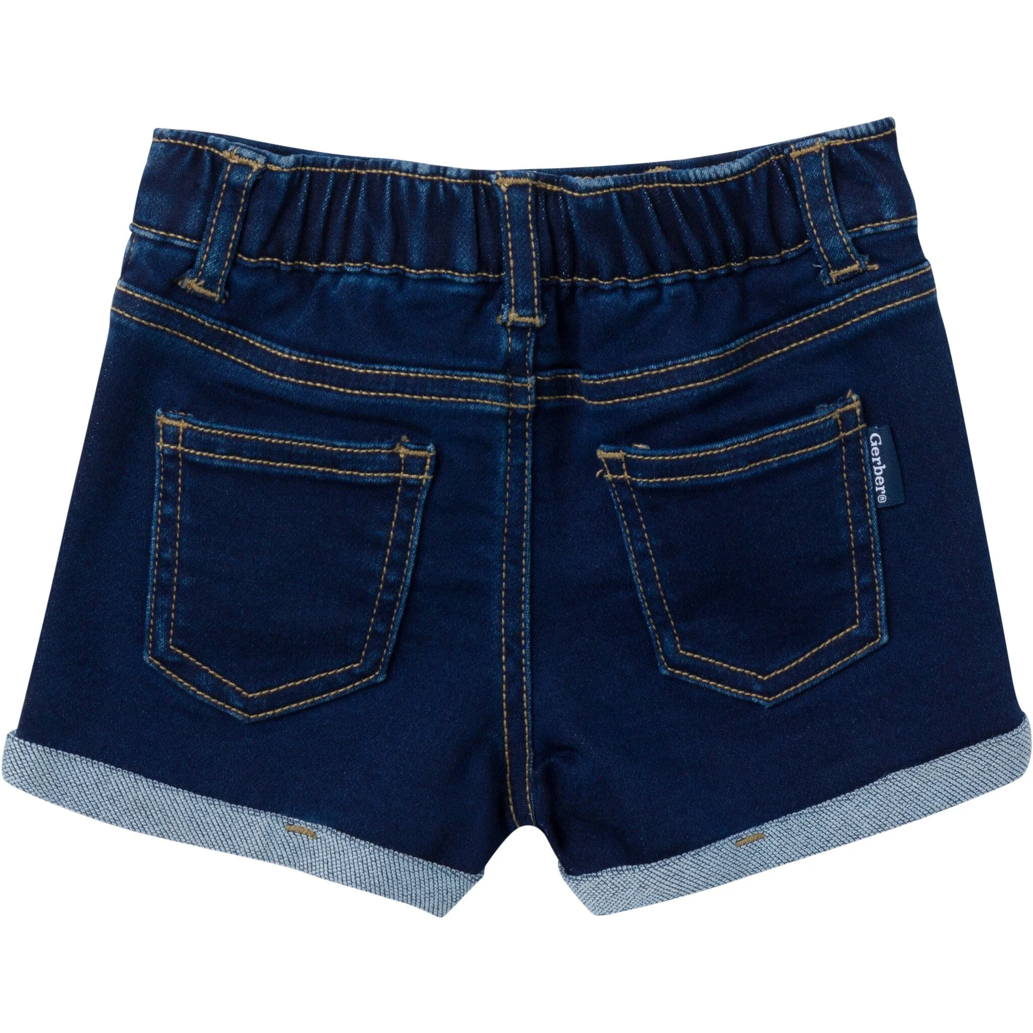Baby & Toddler Neutral Dark Wash Cuffed Denim Shorts Gerber Childrenswea