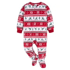 Baby & Toddler Neutral Deer Fairisle Footed Fleece Pajamas Gerber Childrenswea