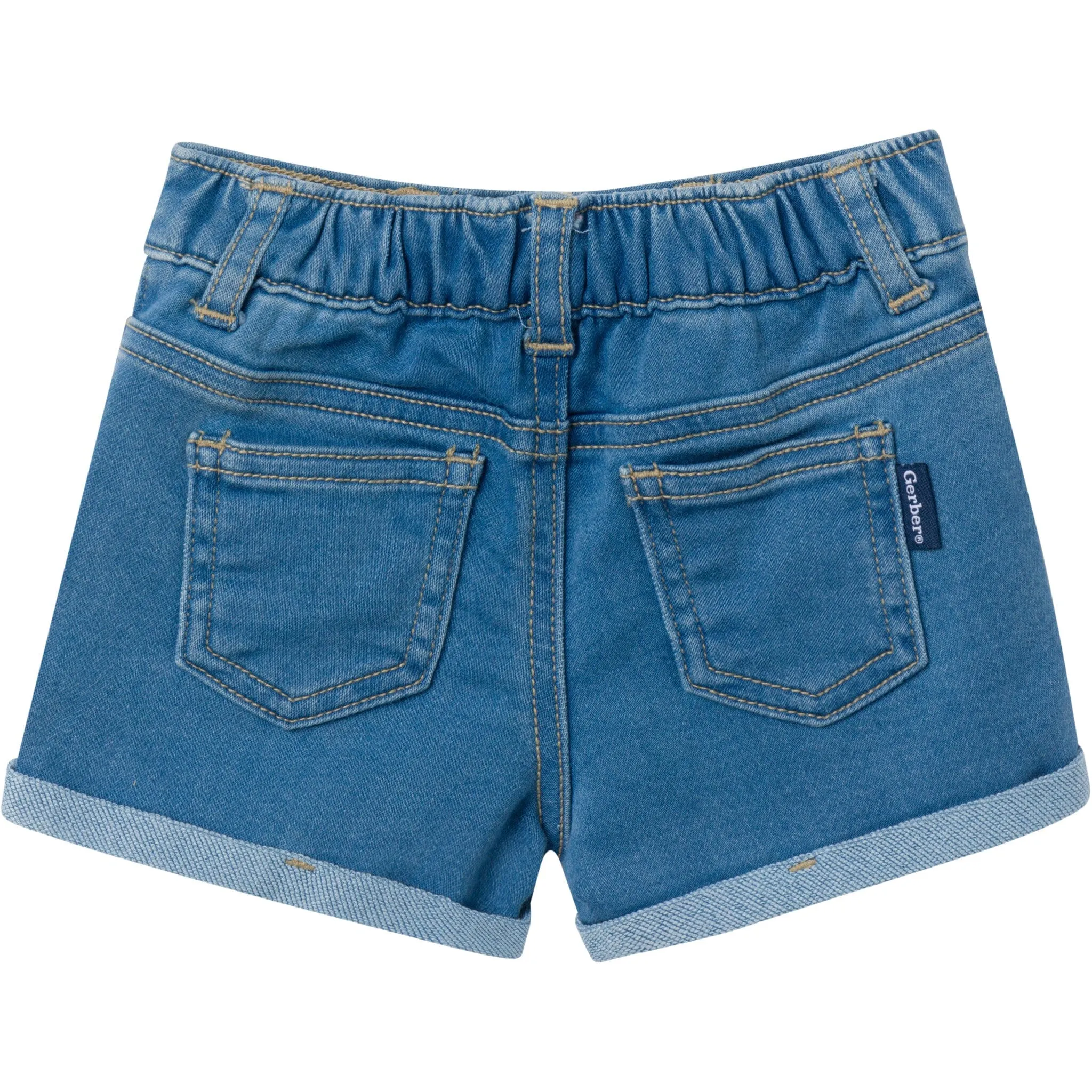 Baby & Toddler Neutral Light Wash Cuffed Denim Shorts Gerber Childrenswea