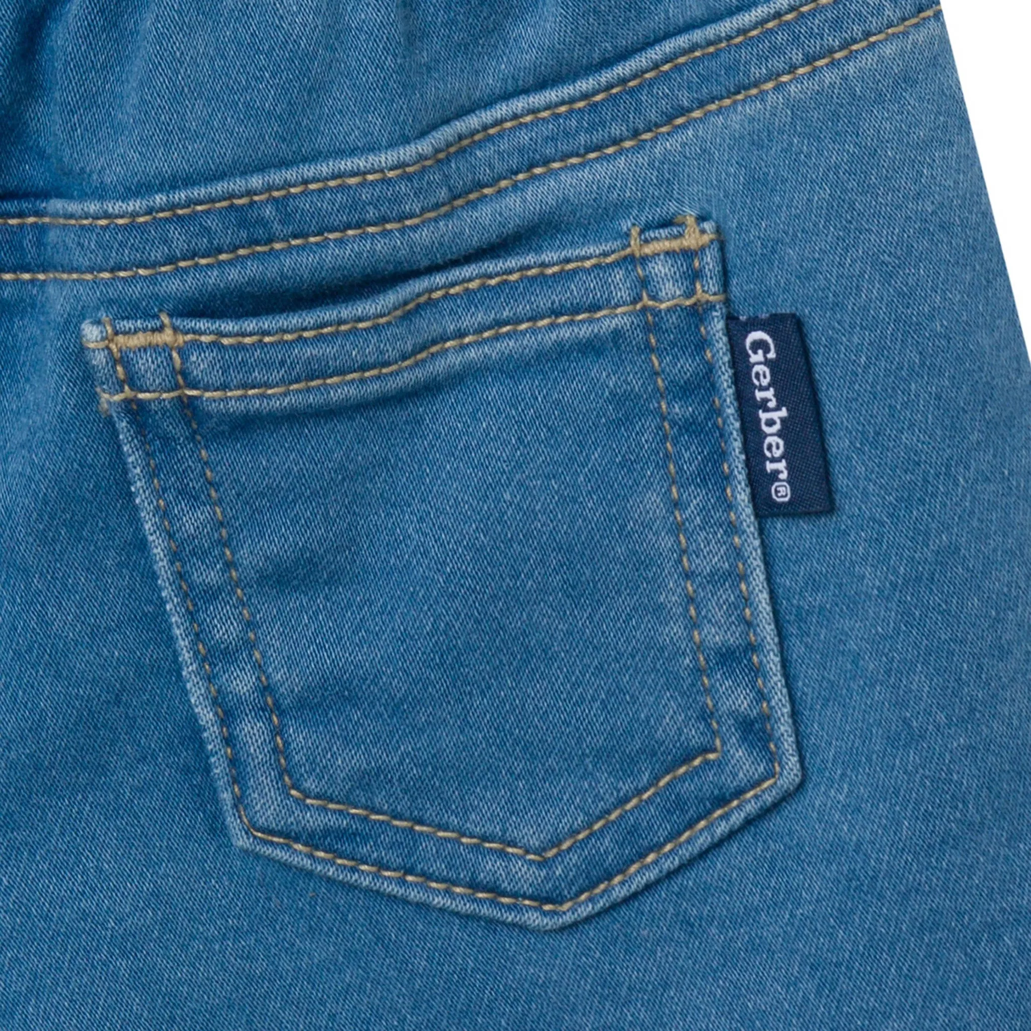 Baby & Toddler Neutral Light Wash Cuffed Denim Shorts Gerber Childrenswea