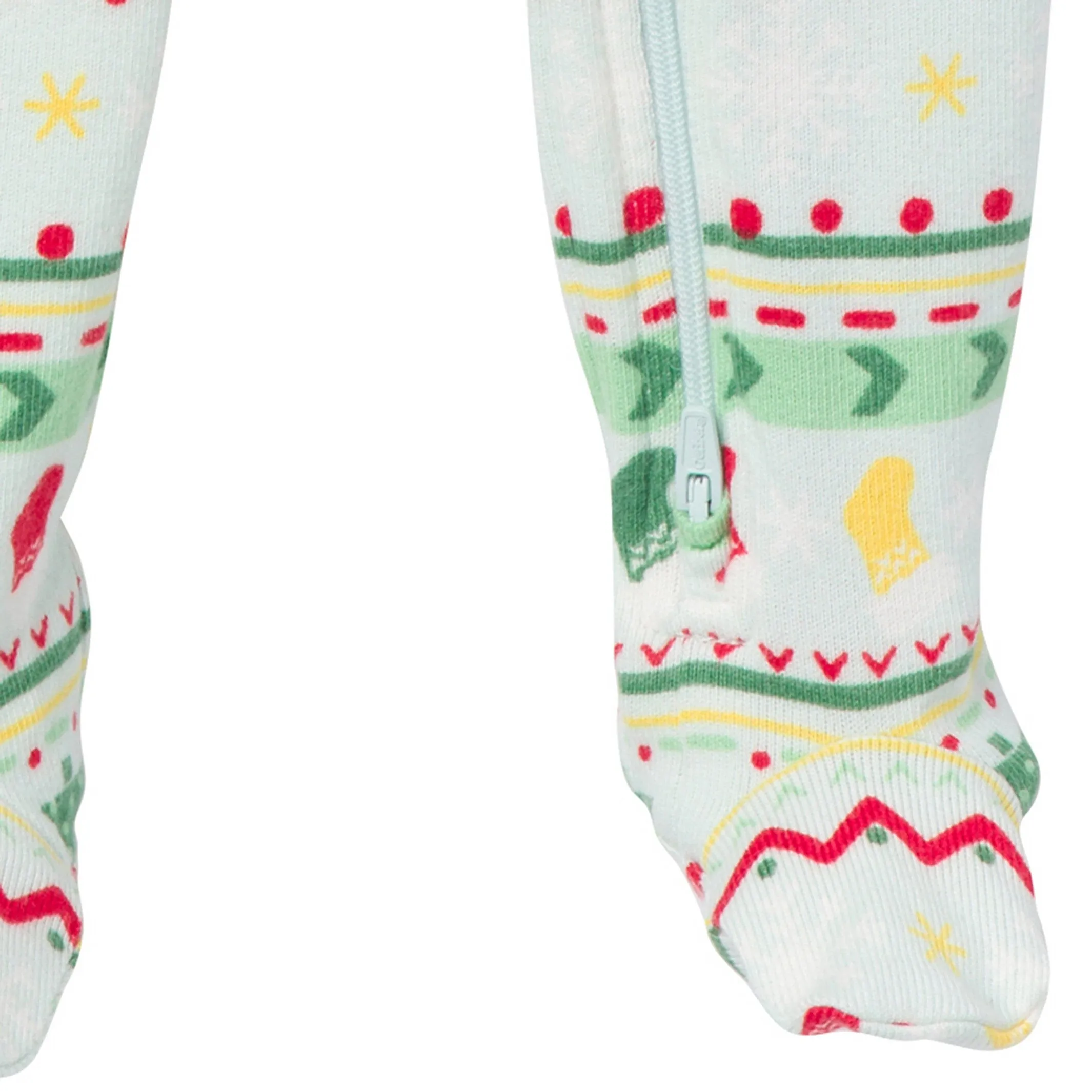 Baby & Toddler Neutral Oh What Fun Fair Isle Hacci Snug Fit Footed Pajamas Gerber Childrenswea