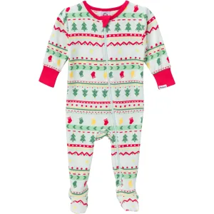 Baby & Toddler Neutral Oh What Fun Fair Isle Hacci Snug Fit Footed Pajamas Gerber Childrenswea