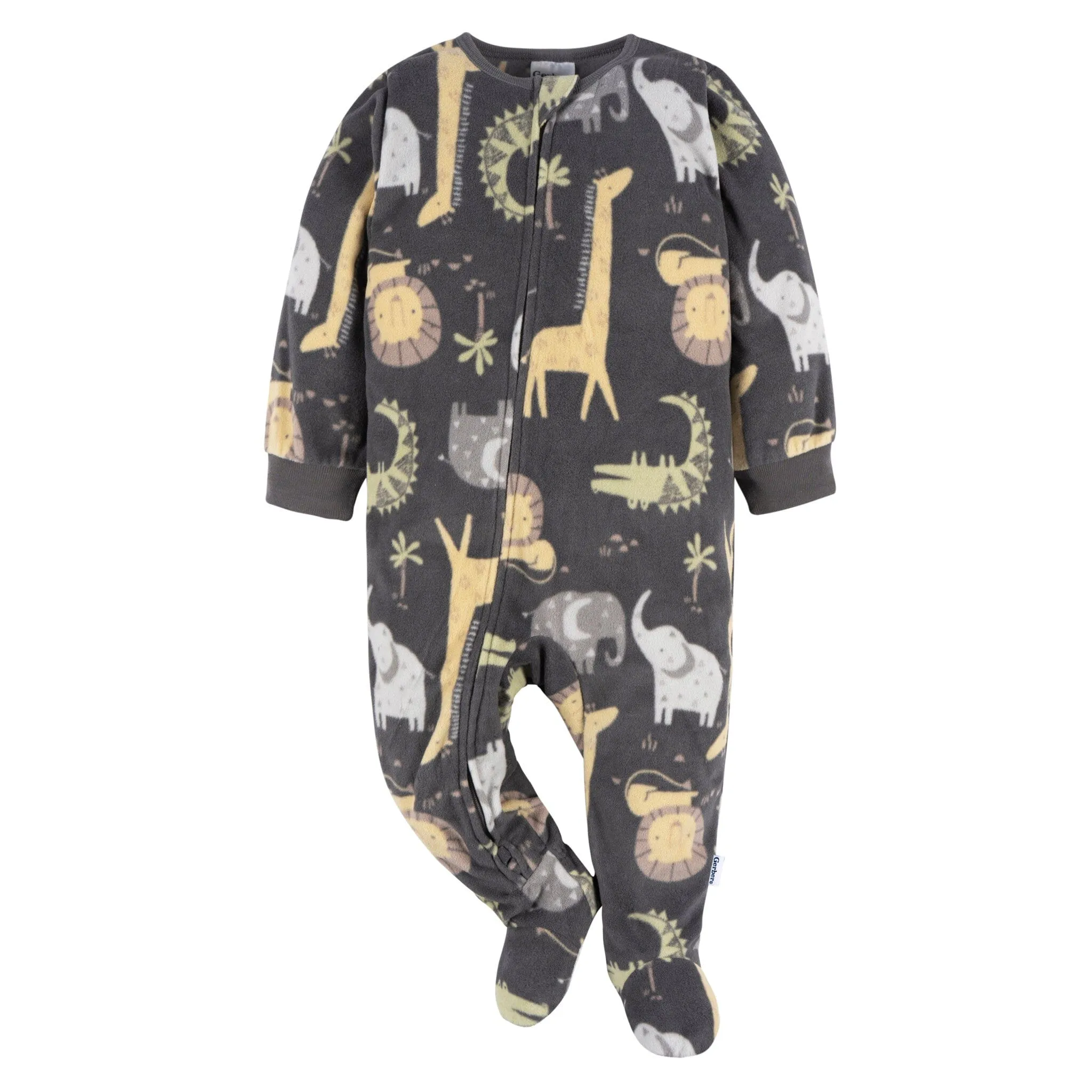 Baby & Toddler Neutral Safari Animals Footed Fleece Pajamas Gerber Childrenswea