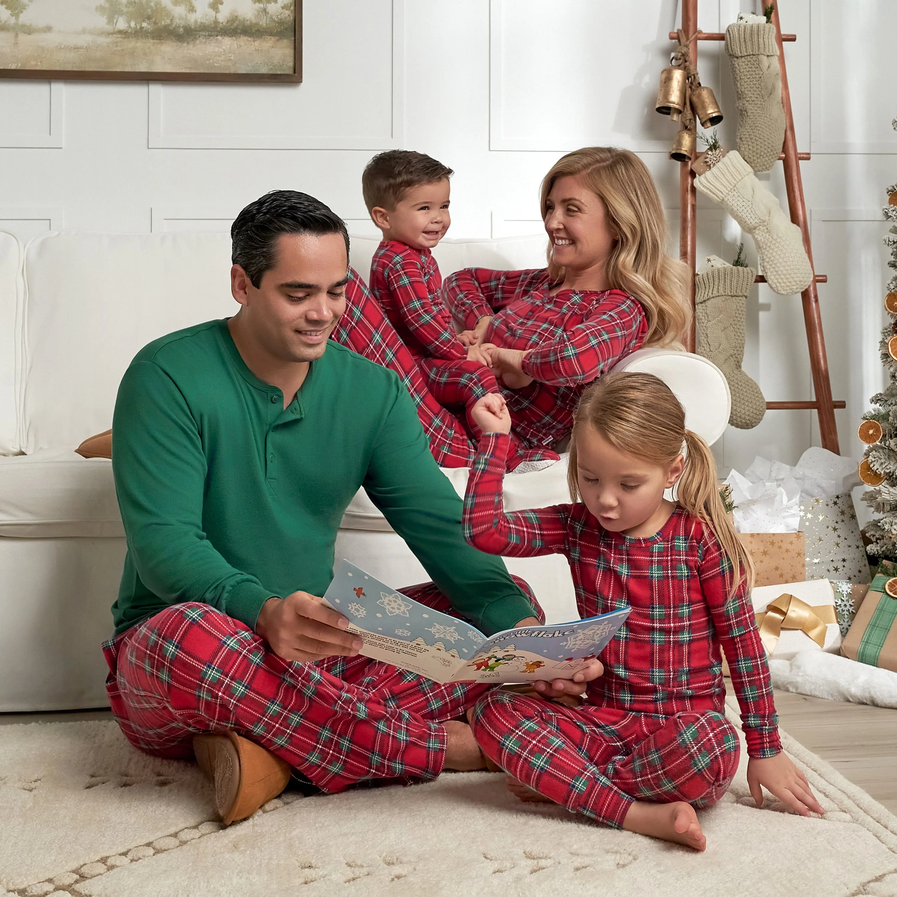 Baby & Toddler Neutral Stewart Plaid Hacci Snug Fit Footed Pajamas Gerber Childrenswea