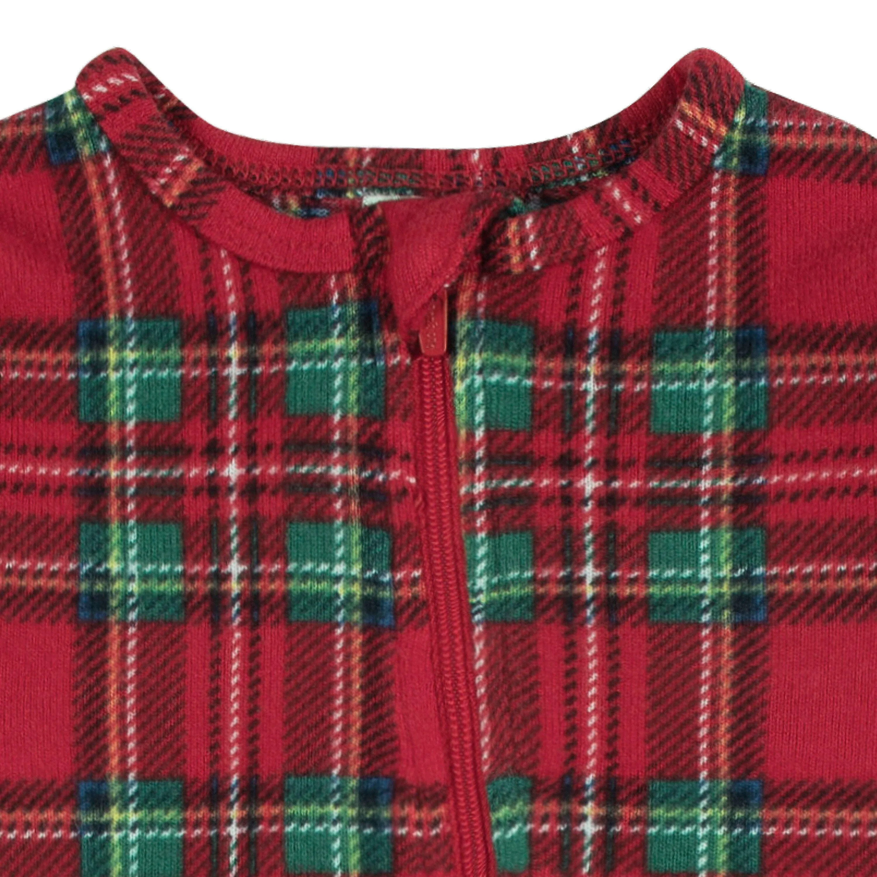 Baby & Toddler Neutral Stewart Plaid Hacci Snug Fit Footed Pajamas Gerber Childrenswea