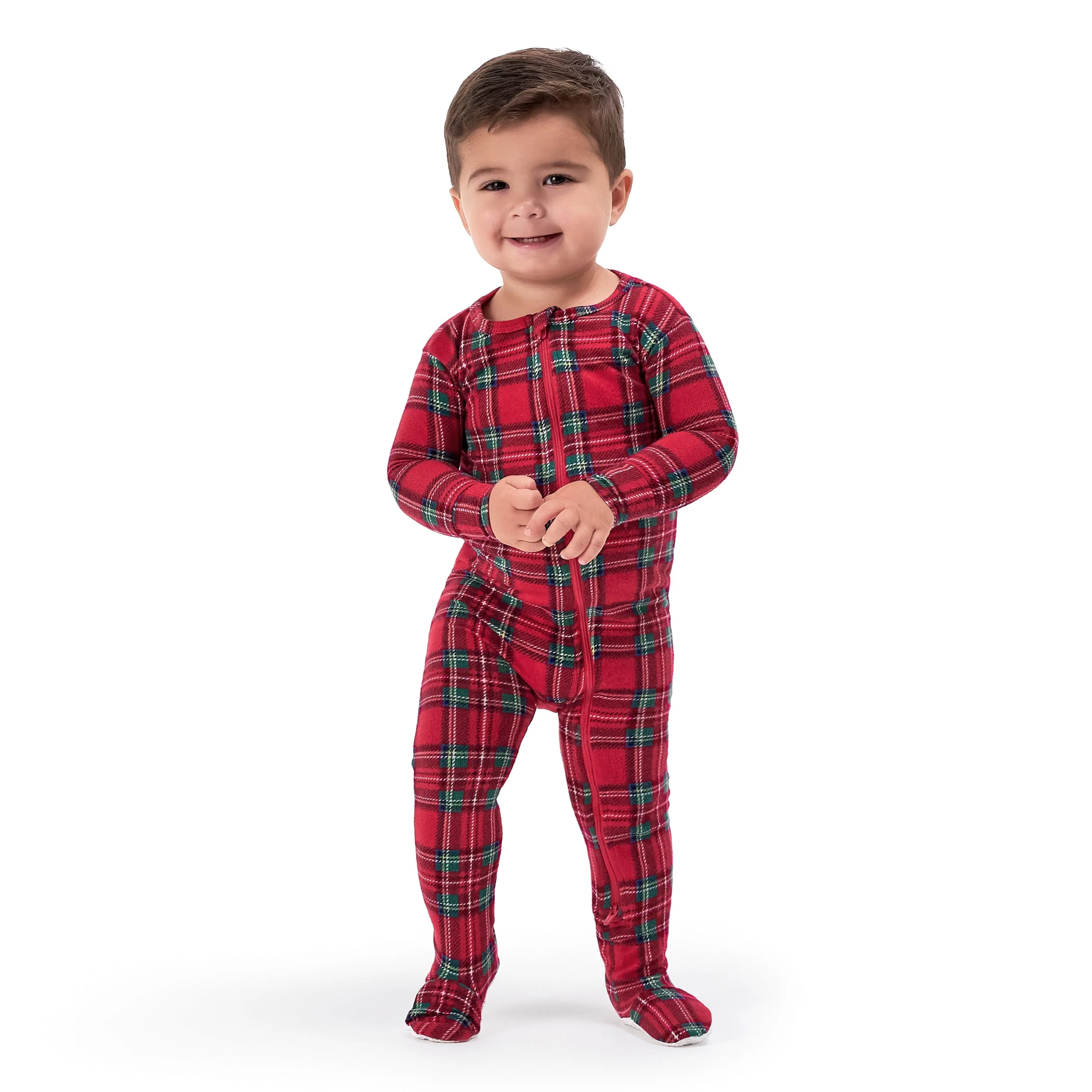 Baby & Toddler Neutral Stewart Plaid Hacci Snug Fit Footed Pajamas Gerber Childrenswea