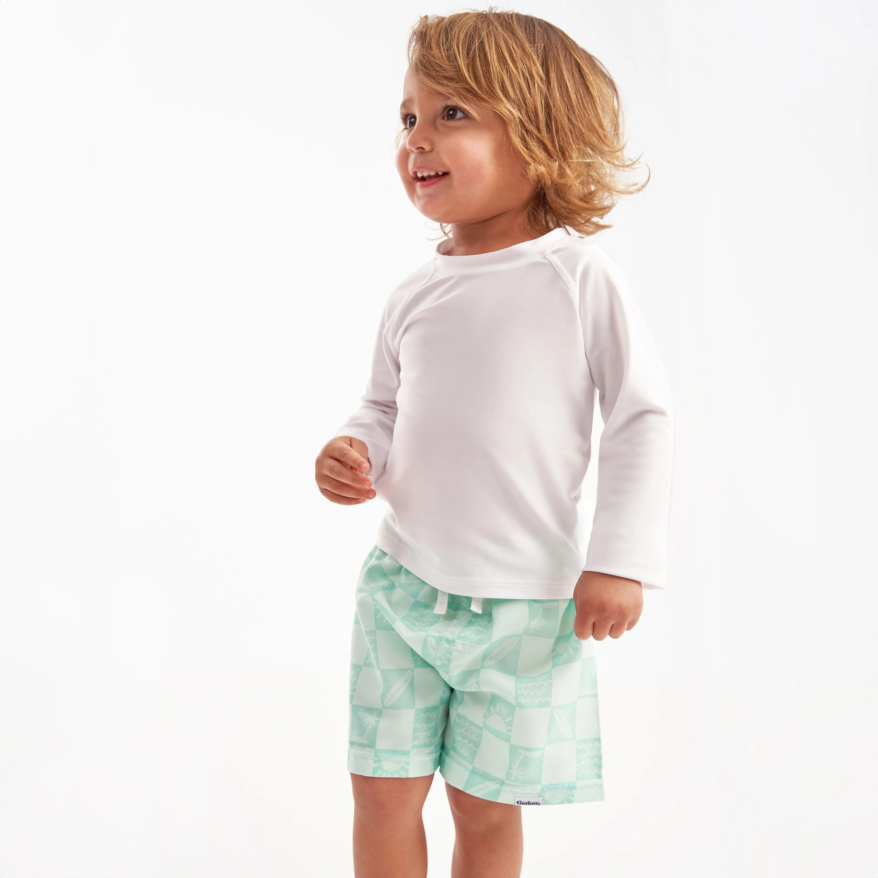 Baby & Toddler Neutral UPF 50  White Rash Guard Gerber Childrenswea