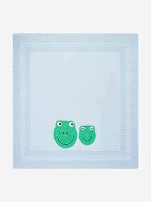 Baby Boys Cotton Frog Blanket in Blue (73cm)