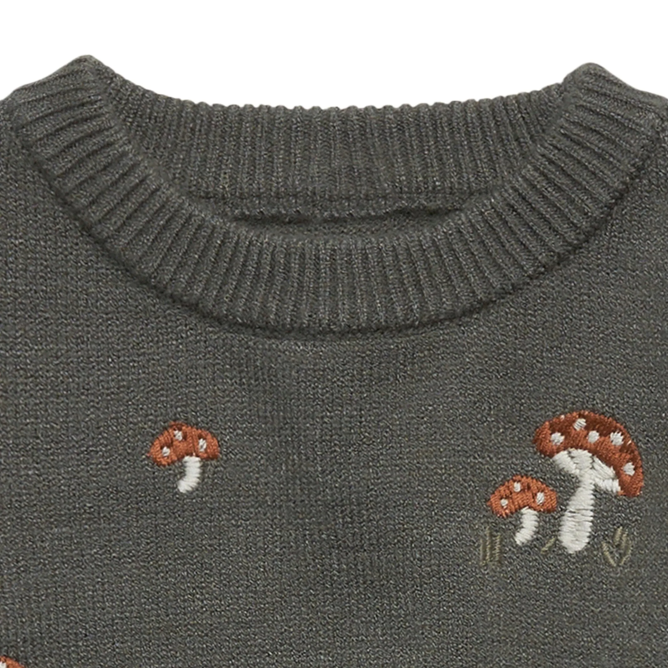 Baby Boys Dark Green Embroidered Mushrooms Sweater Gerber Childrenswea