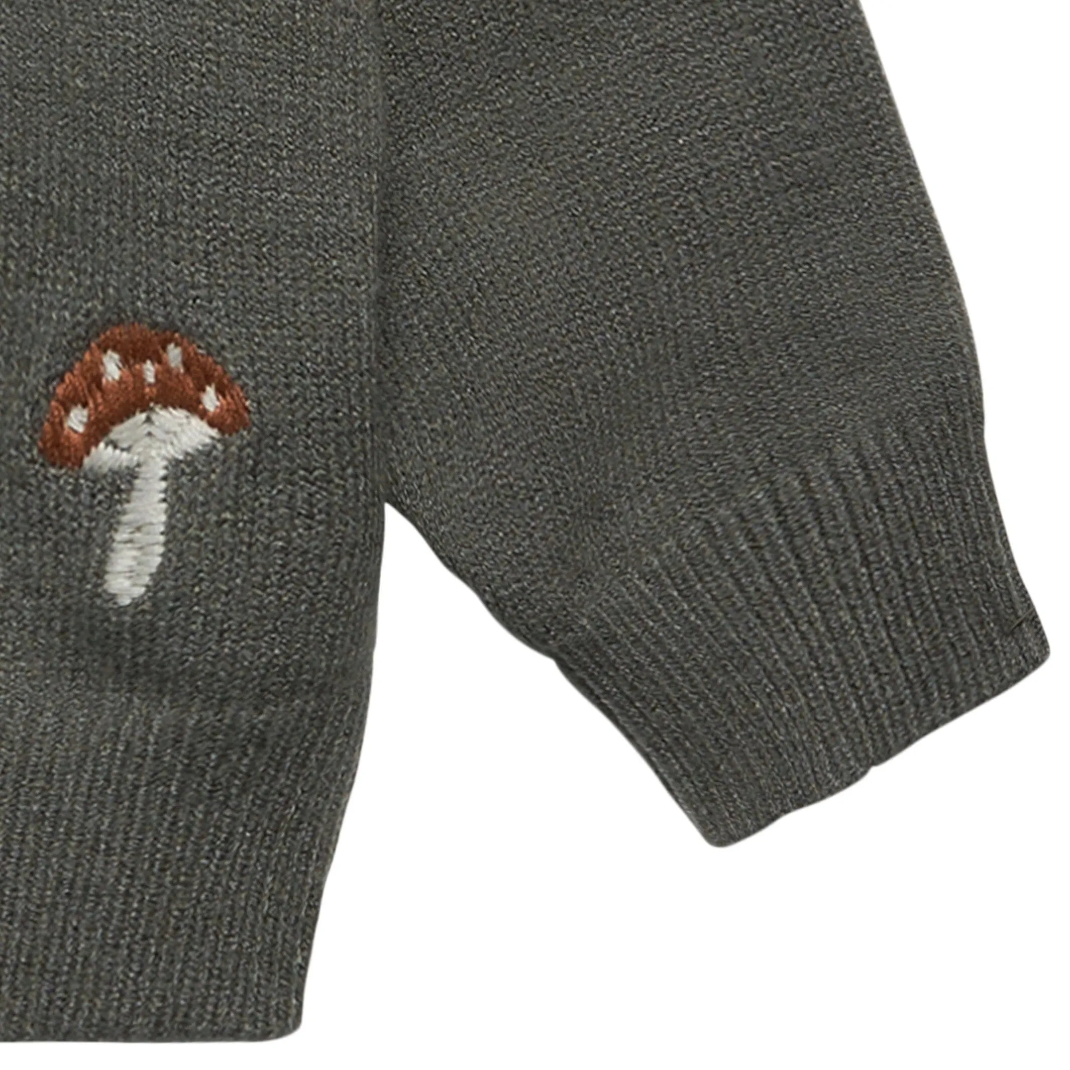 Baby Boys Dark Green Embroidered Mushrooms Sweater Gerber Childrenswea