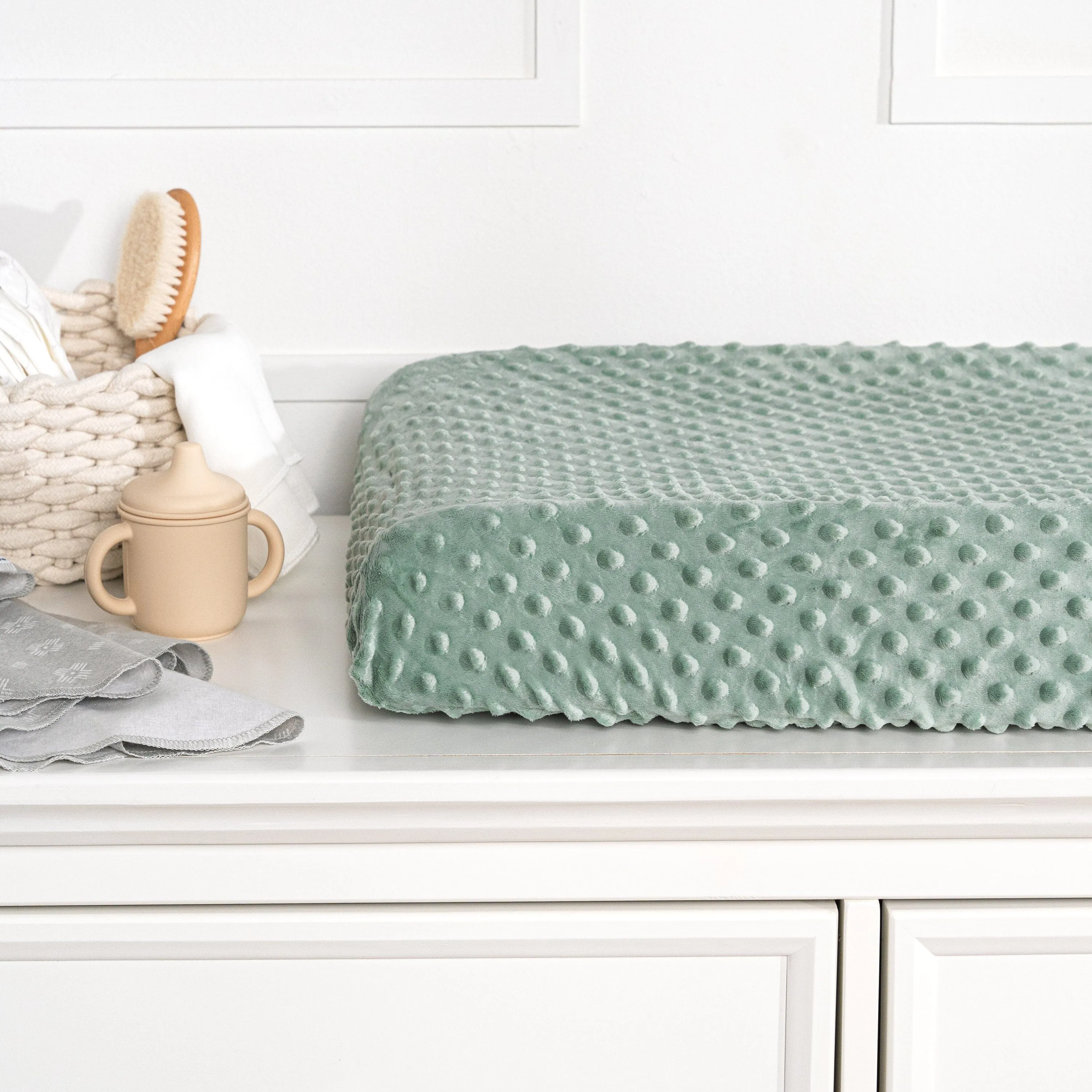 Baby Boys Green Dotted Changing Pad Cover Gerber Childrenswea