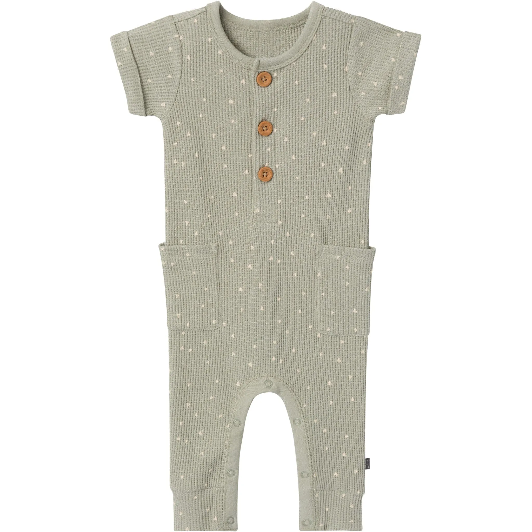 Baby Boys Green Triangles Short Sleeve Long Leg Romper Gerber Childrenswea