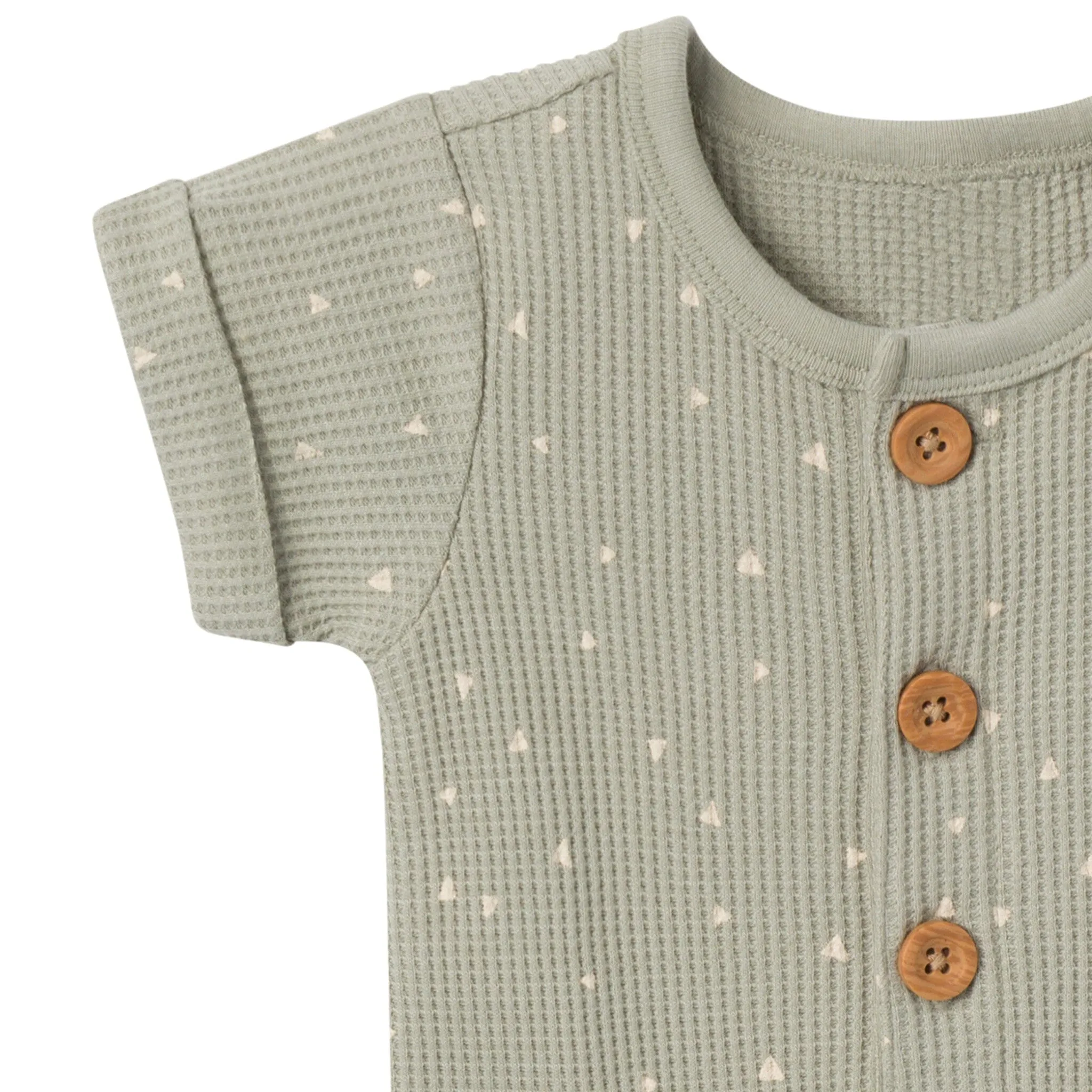 Baby Boys Green Triangles Short Sleeve Long Leg Romper Gerber Childrenswea