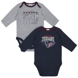 Baby Boys Houston Texans Long Sleeve Bodysuit, 2-pack Gerber Childrenswea