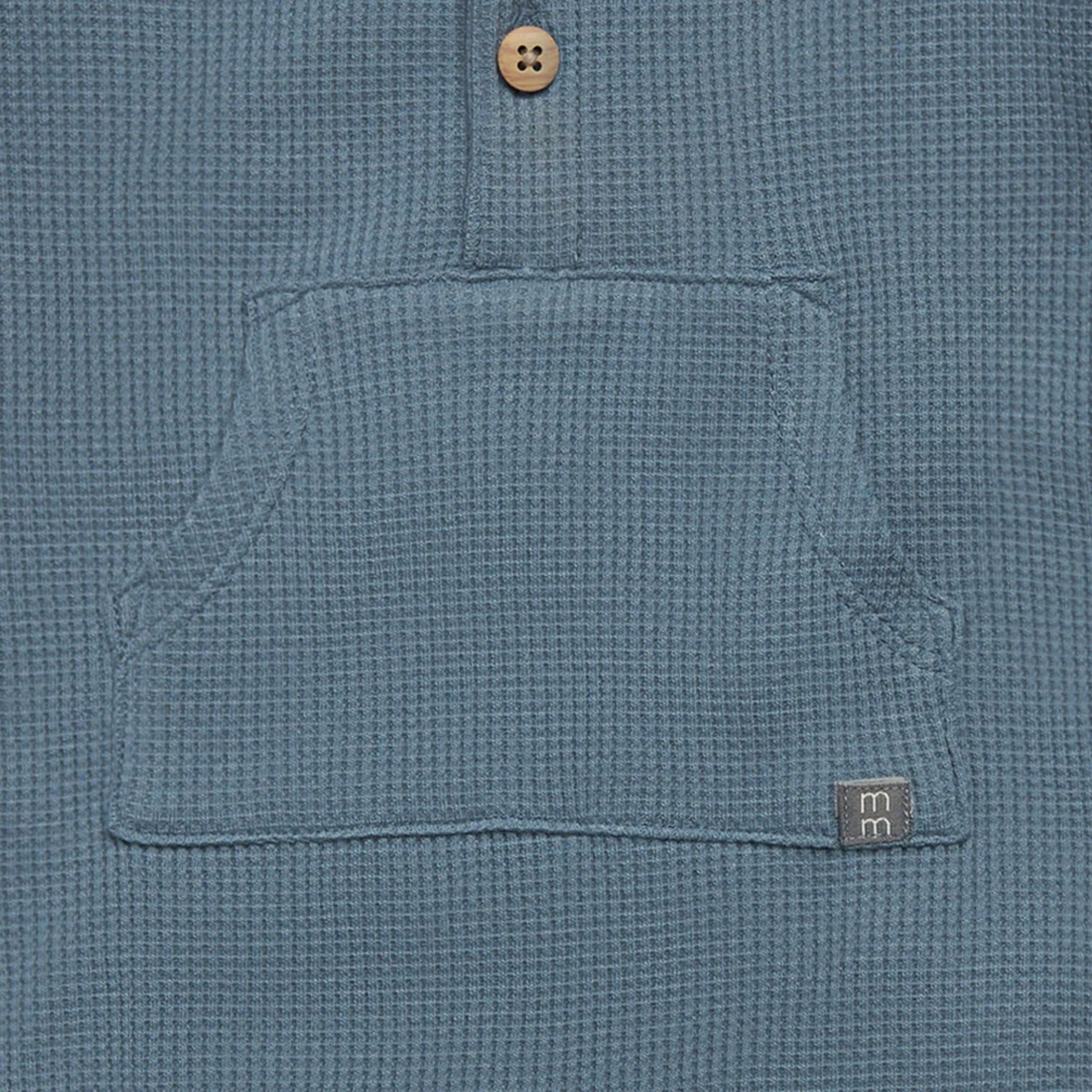 Baby Boys Medium Blue Kangaroo Pocket Waffle Romper Gerber Childrenswea