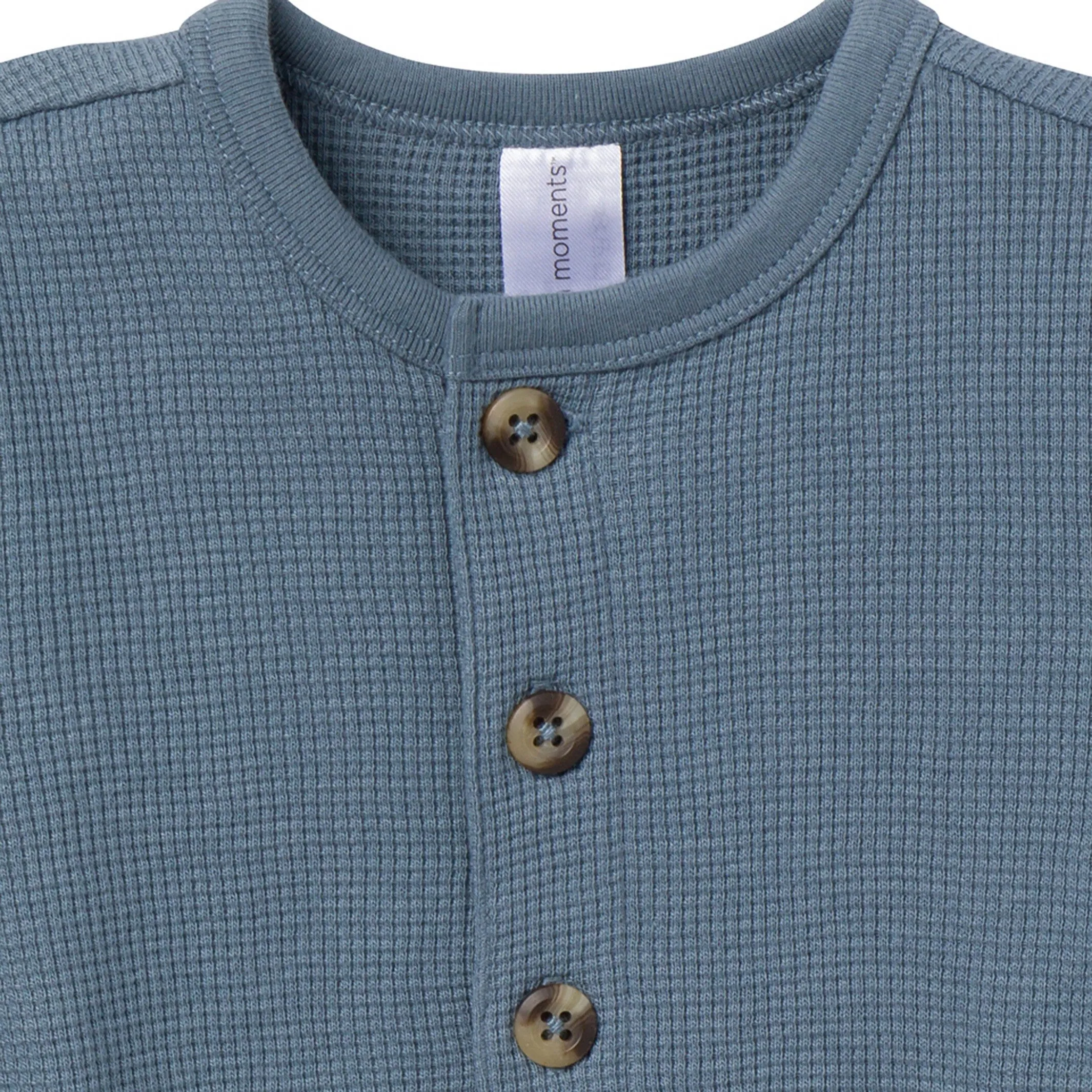 Baby Boys Medium Blue Waffle Slouch Romper Gerber Childrenswea