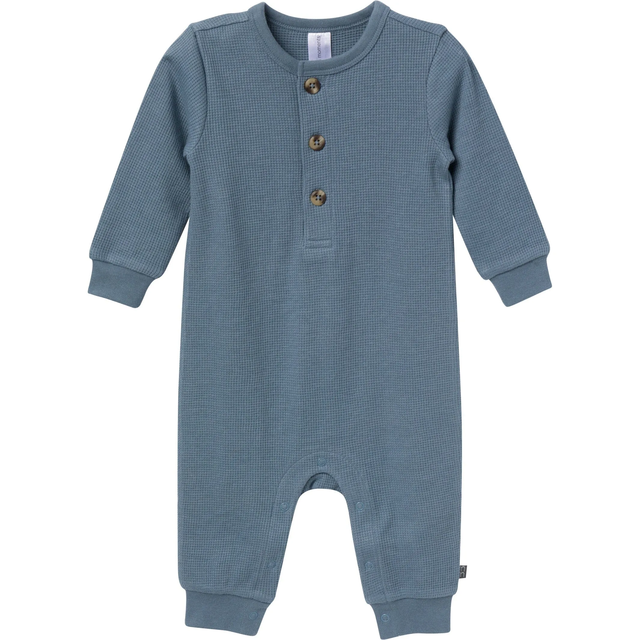 Baby Boys Medium Blue Waffle Slouch Romper Gerber Childrenswea