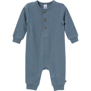 Baby Boys Medium Blue Waffle Slouch Romper Gerber Childrenswea