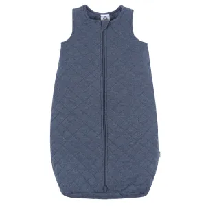Baby Boys Navy Heather Quilted Jersey Wearable Blanket Gerber Childrenswea