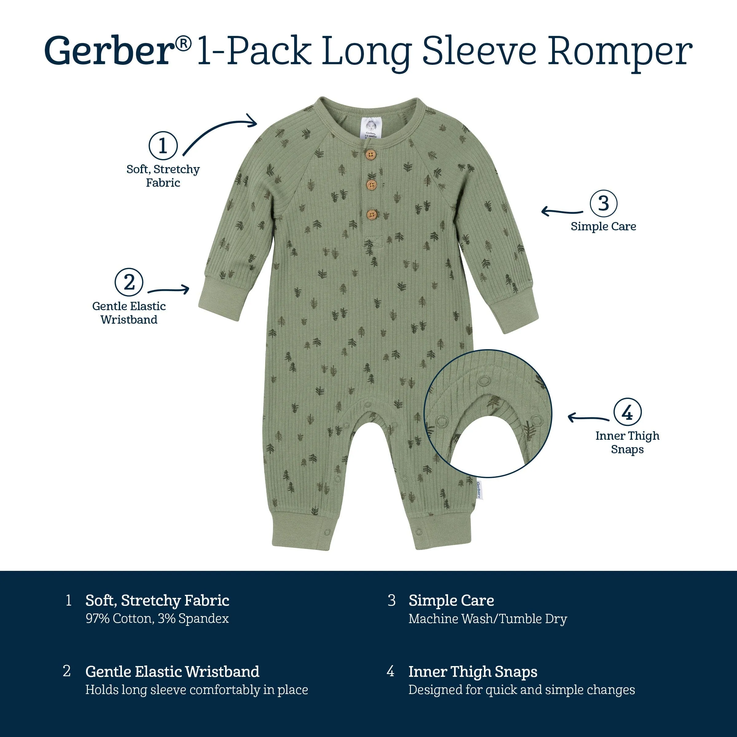 Baby Boys Pines Romper Gerber Childrenswea