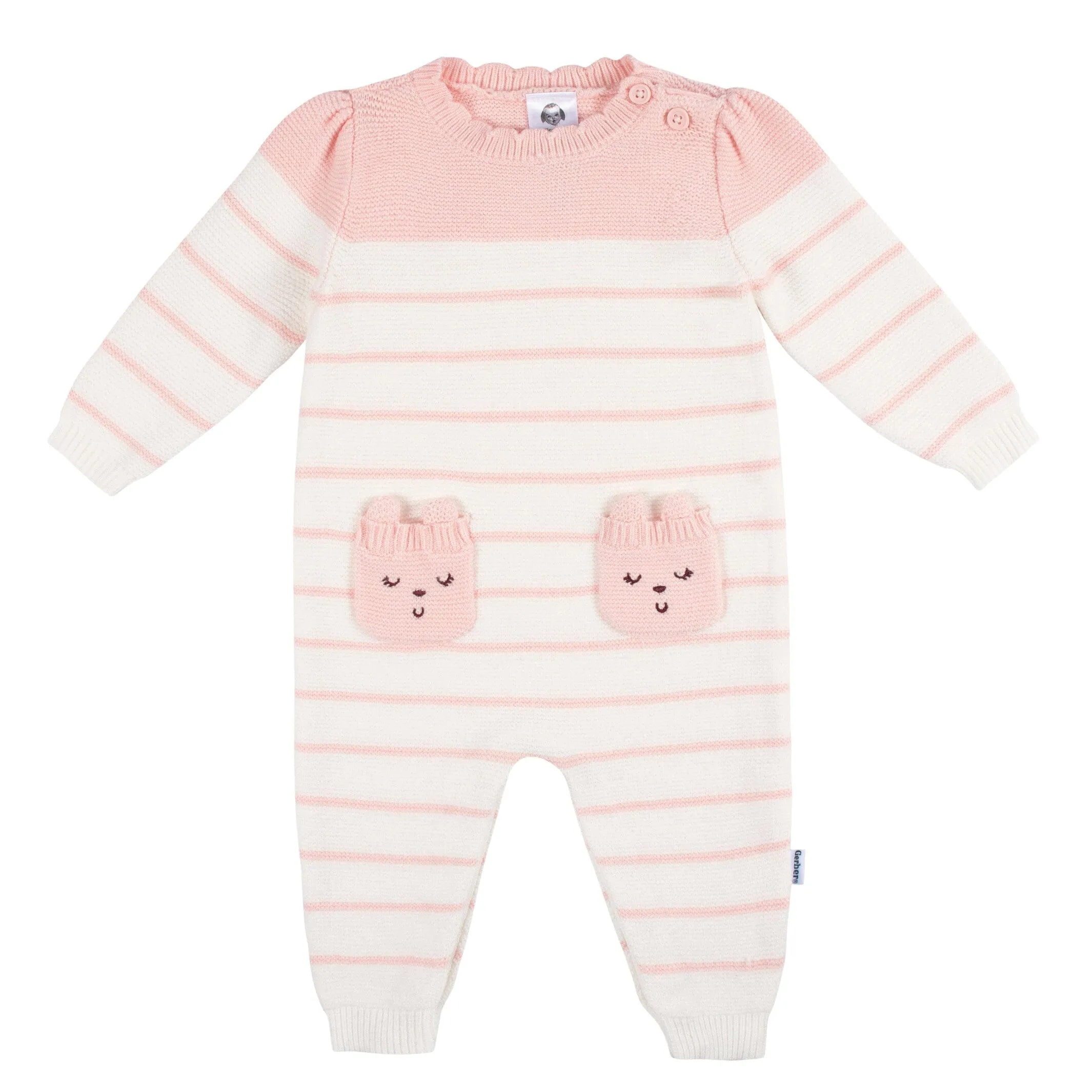 Baby Girls Bear Sweater Knit Romper Gerber Childrenswea