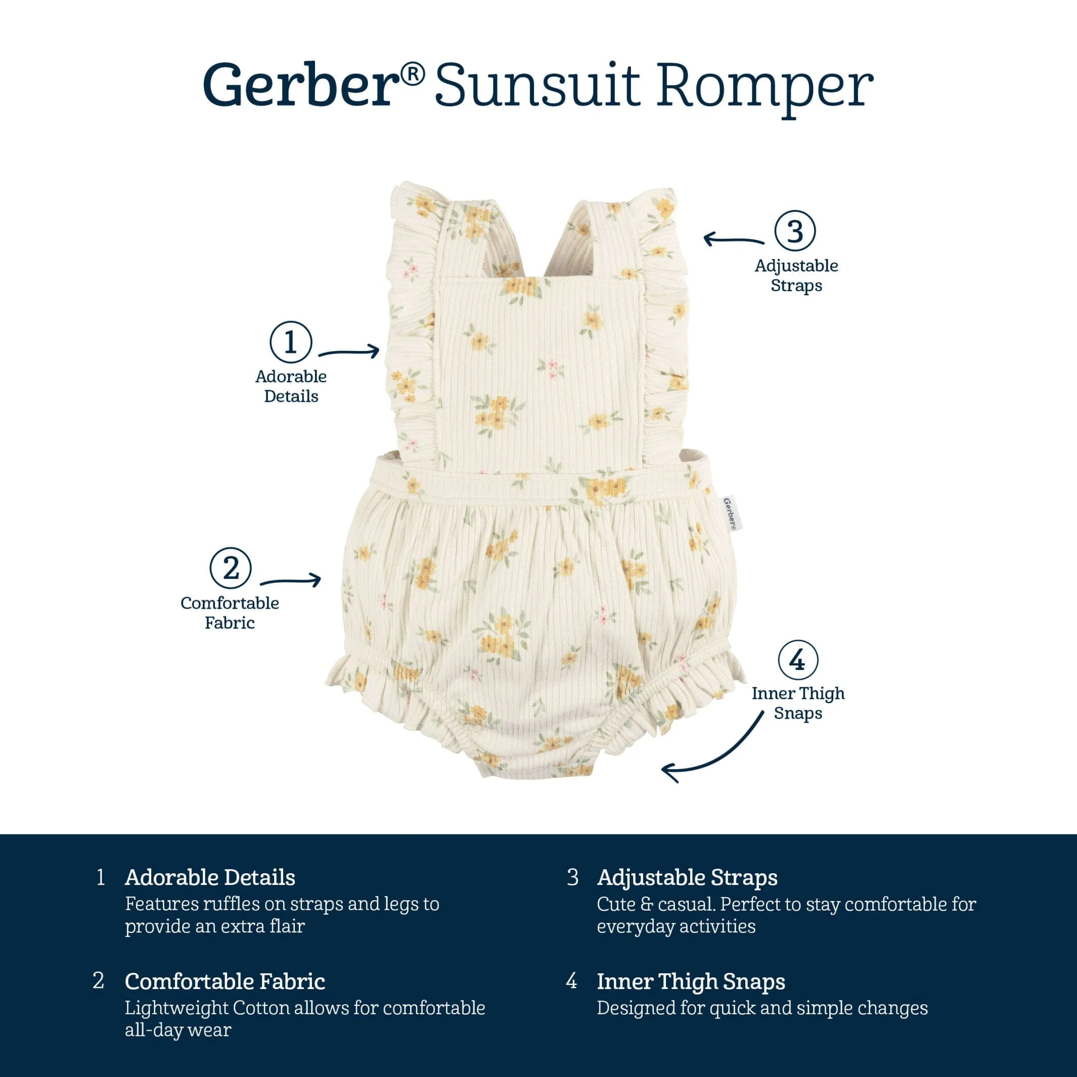 Baby Girls Bouquets Bubble Romper Gerber Childrenswea