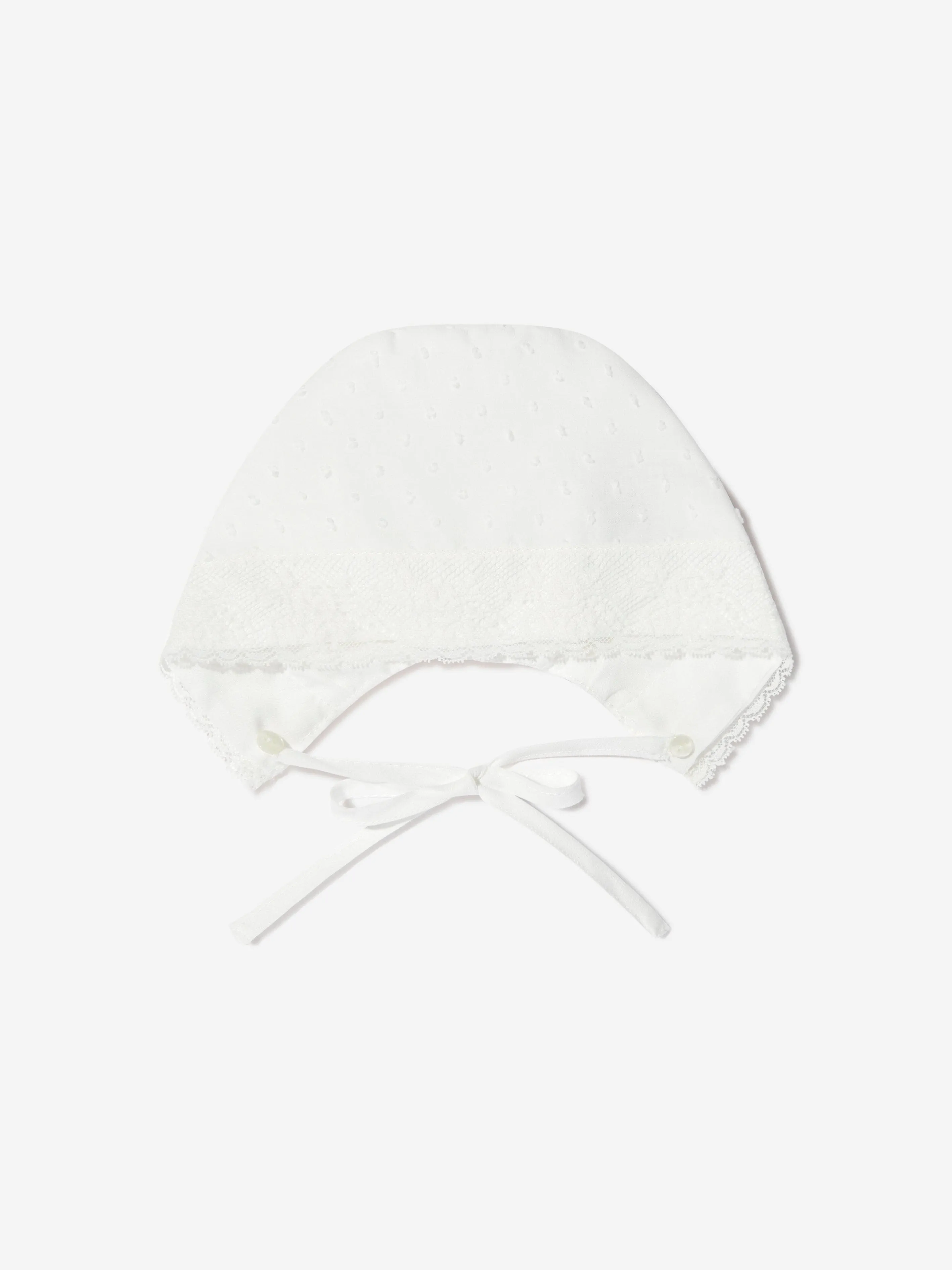 Baby Girls Bubble Romper and Bonnet in Ivory