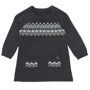 Baby Girls Dark Grey Heather Fair Isle Sweater Dress Gerber Childrenswea