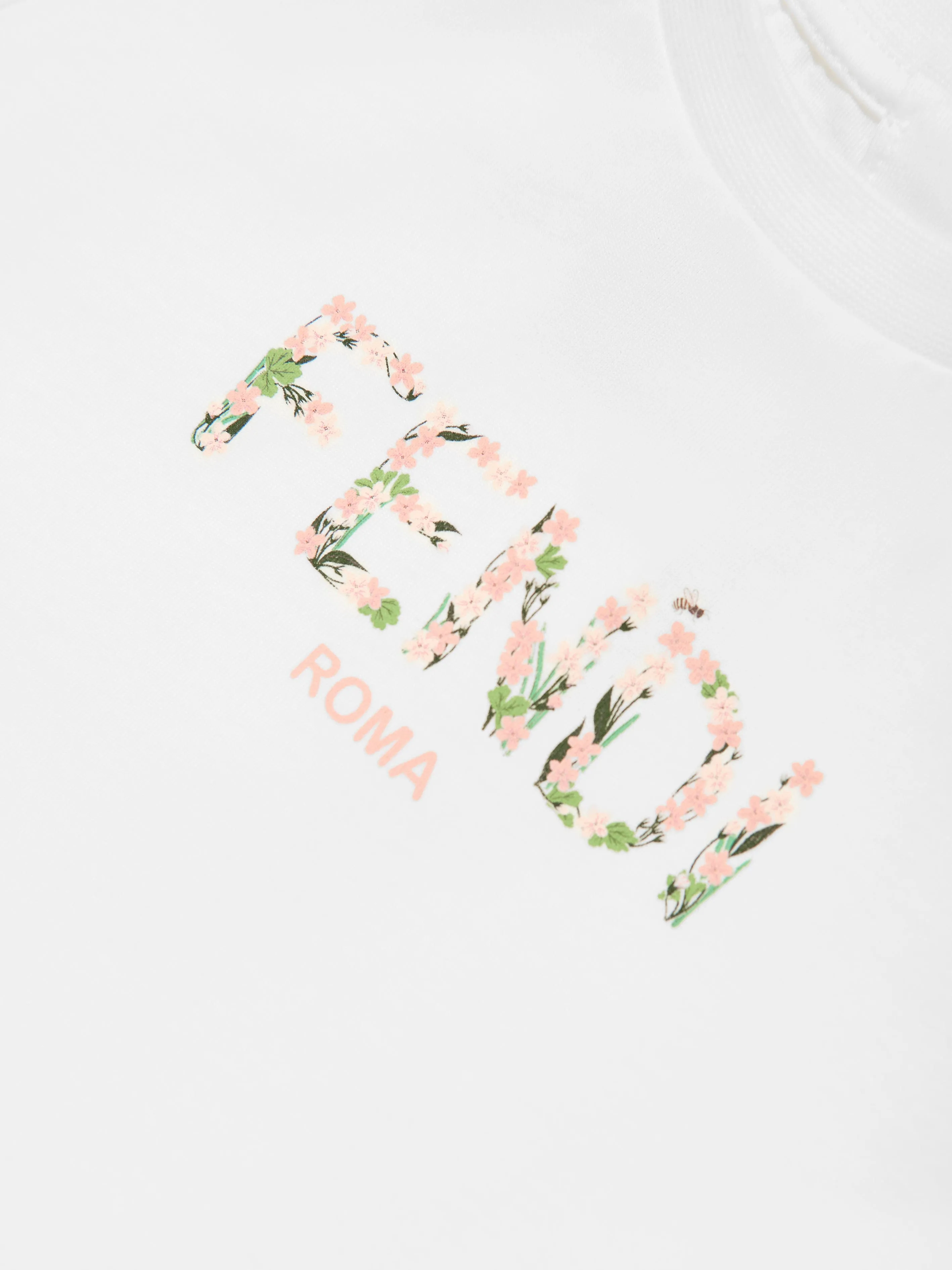 Baby Girls Flower Logo T-Shirt in White