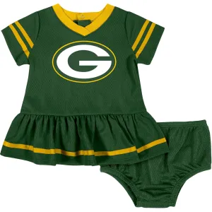 Baby Girls Green Bay Packers Cheerleader Dress and Diaper Cover Set Gerber Childrenswea