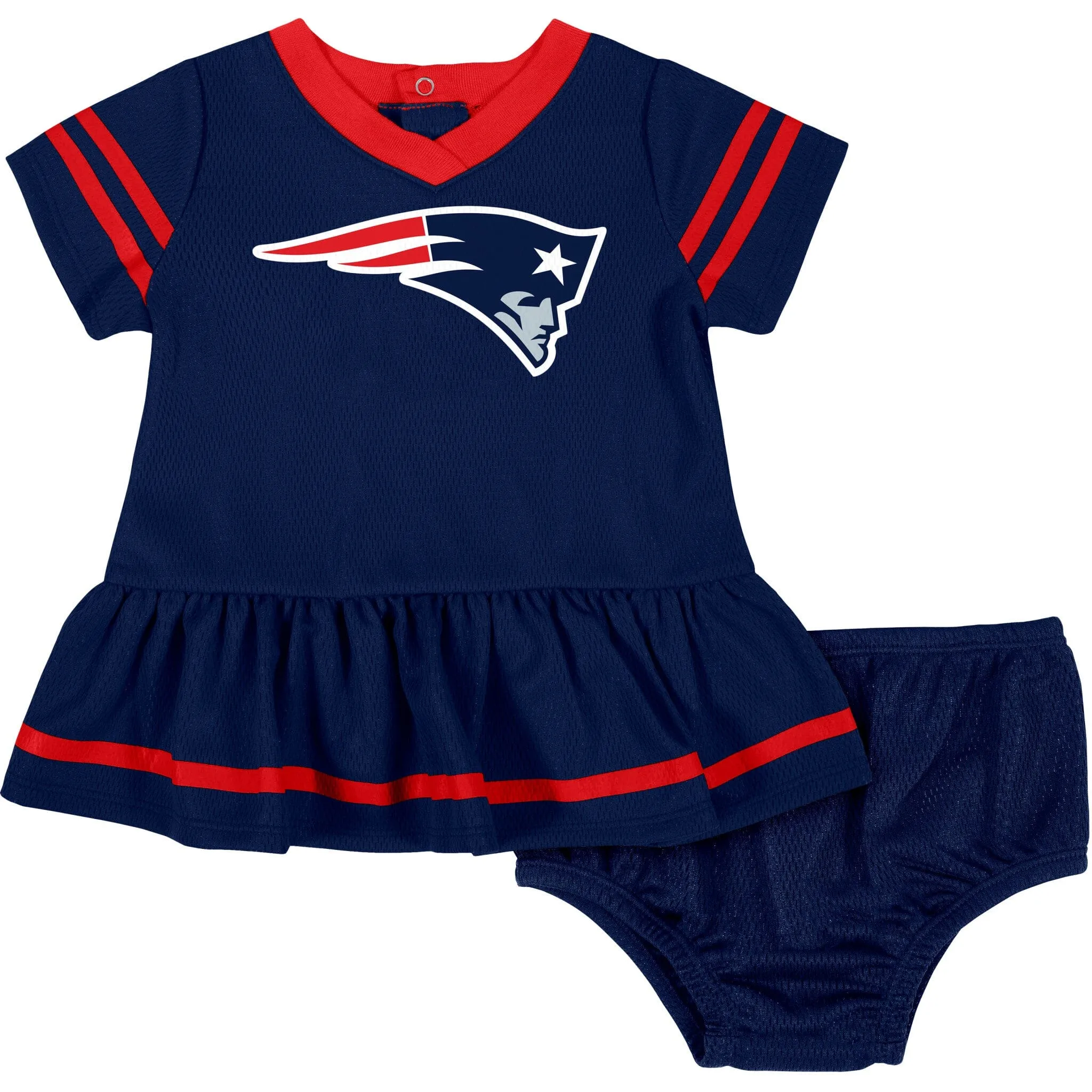 Baby Girls New England Patriots Cheerleader Dress and Diaper Cover Set Gerber Childrenswea