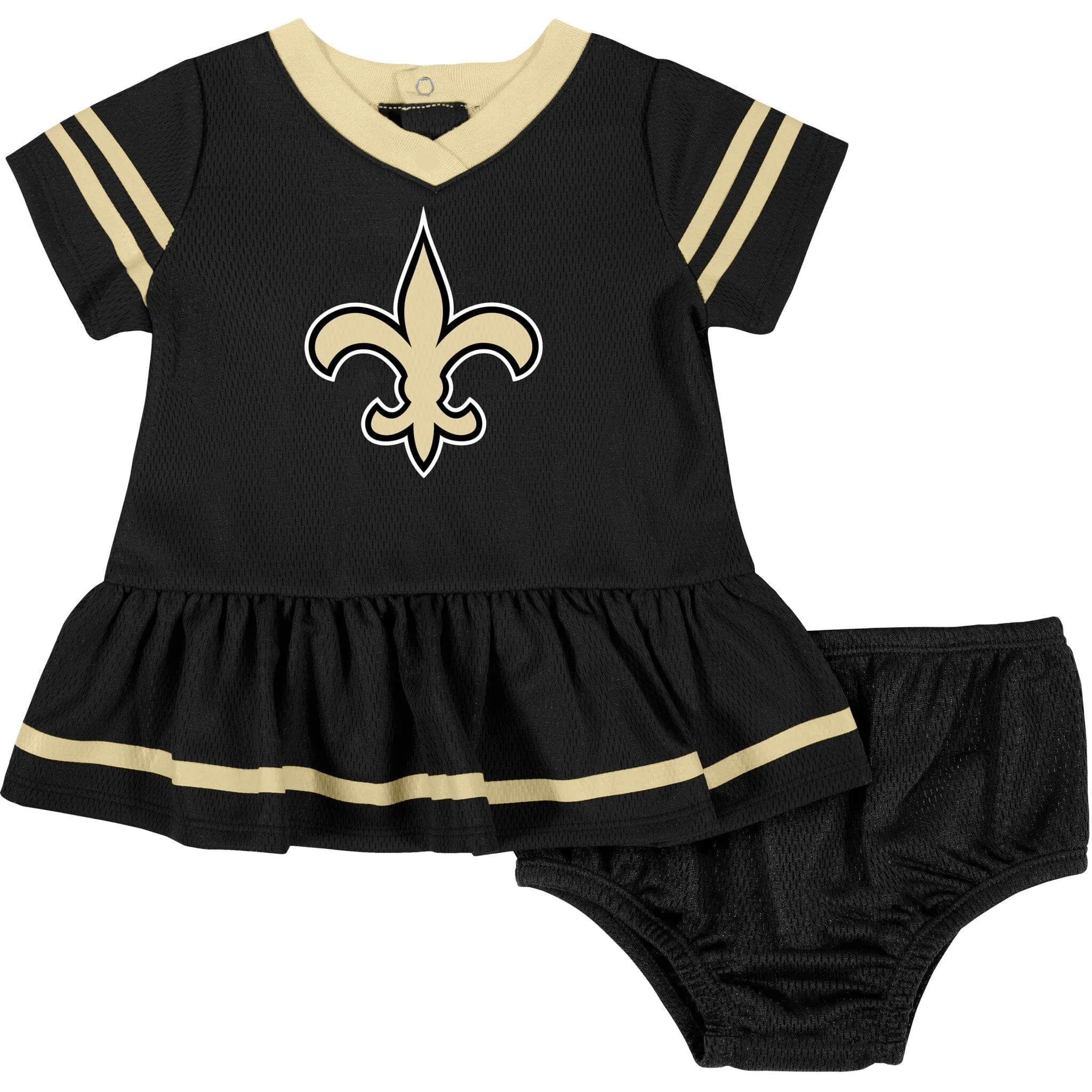 Baby Girls New Orleans Saints Cheerleader Dress and Diaper Cover Set Gerber Childrenswea