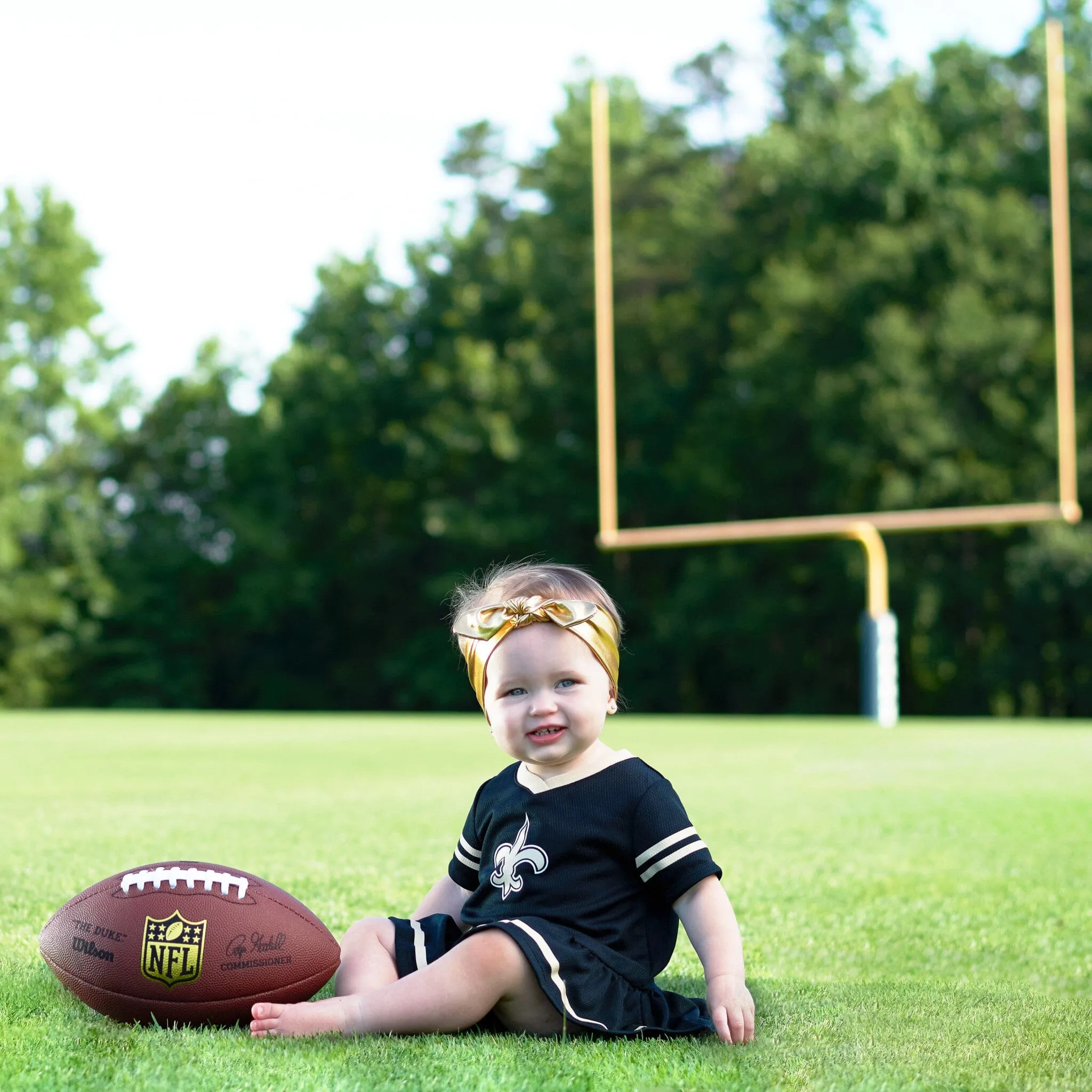 Baby Girls New Orleans Saints Cheerleader Dress and Diaper Cover Set Gerber Childrenswea