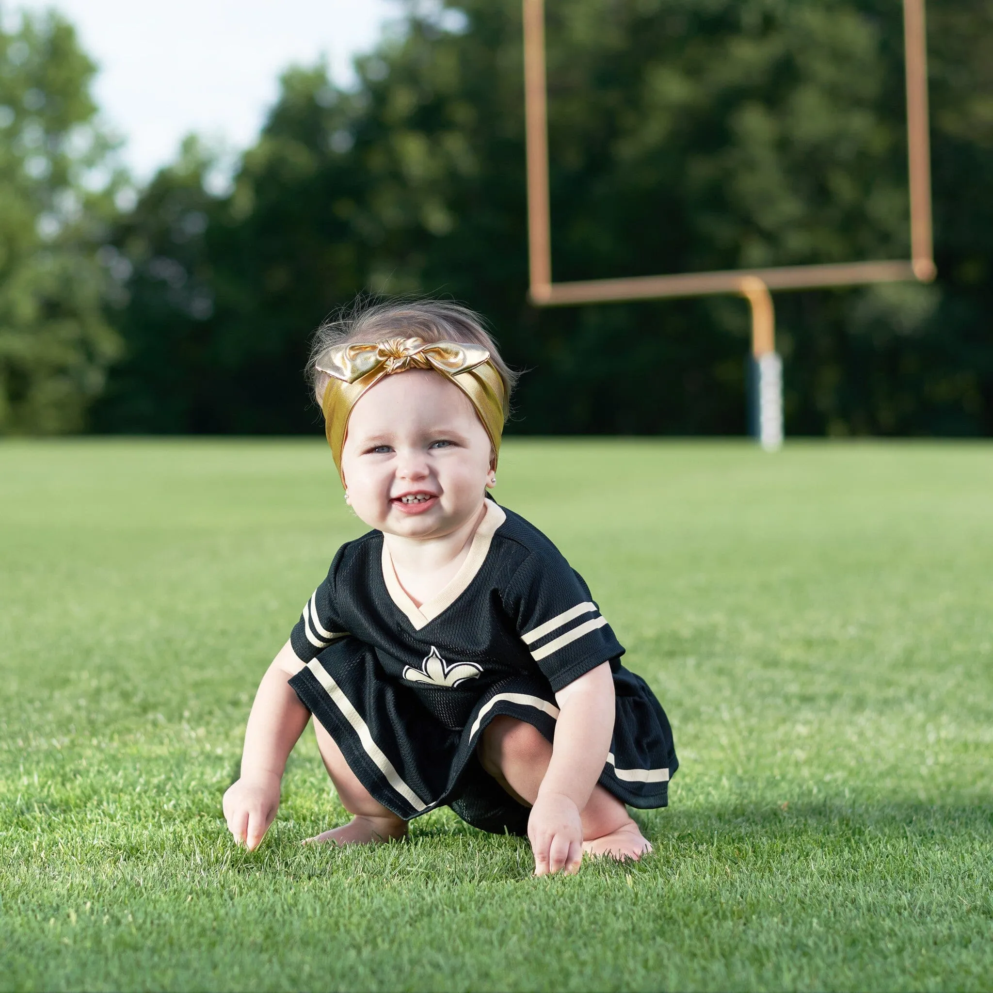 Baby Girls New Orleans Saints Cheerleader Dress and Diaper Cover Set Gerber Childrenswea